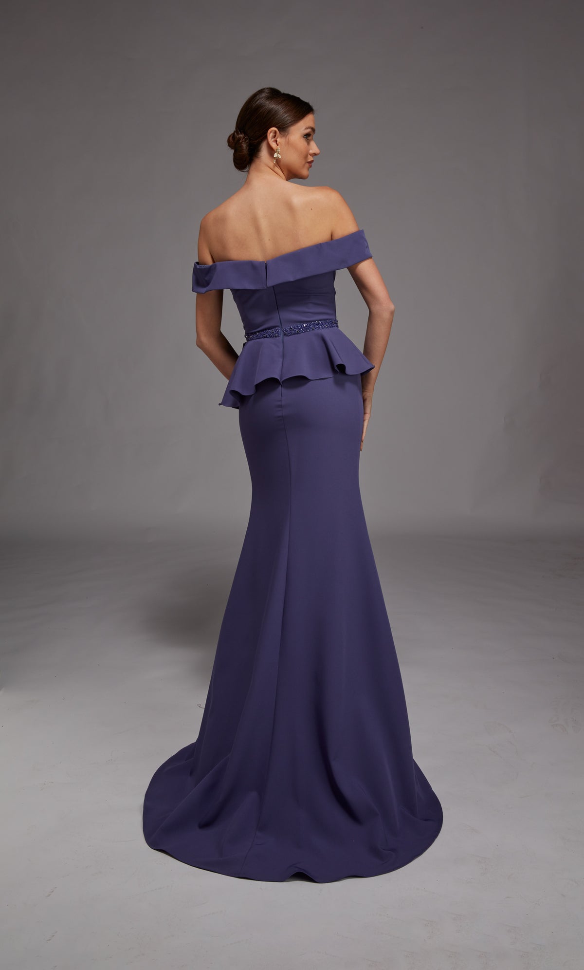 ALYCE Paris 27829 Special Occasion Off The Shoulder Neckline Peplum Fit N Flare Dress