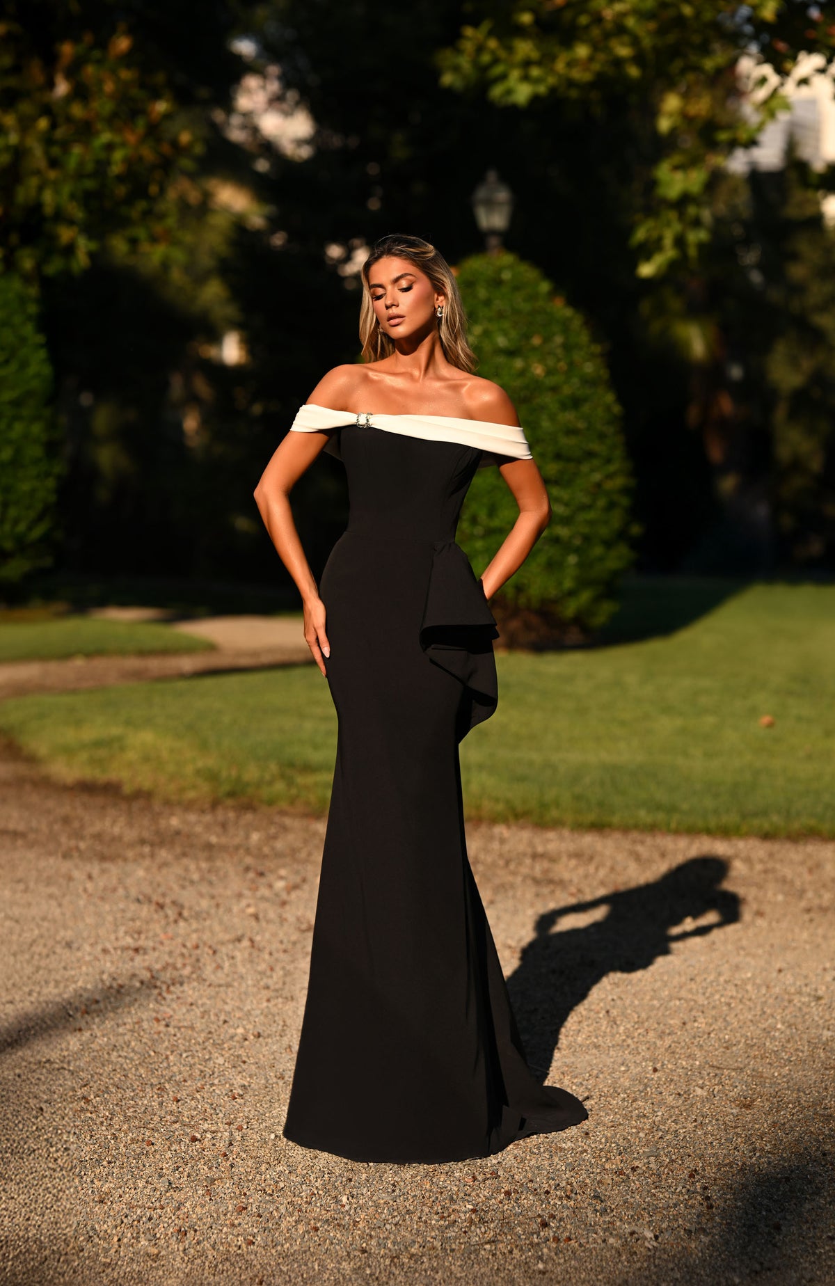 ALYCE Paris 27877 Special Occasion Off The Shoulder Neckline Ruched/draped Fit N Flare Dress
