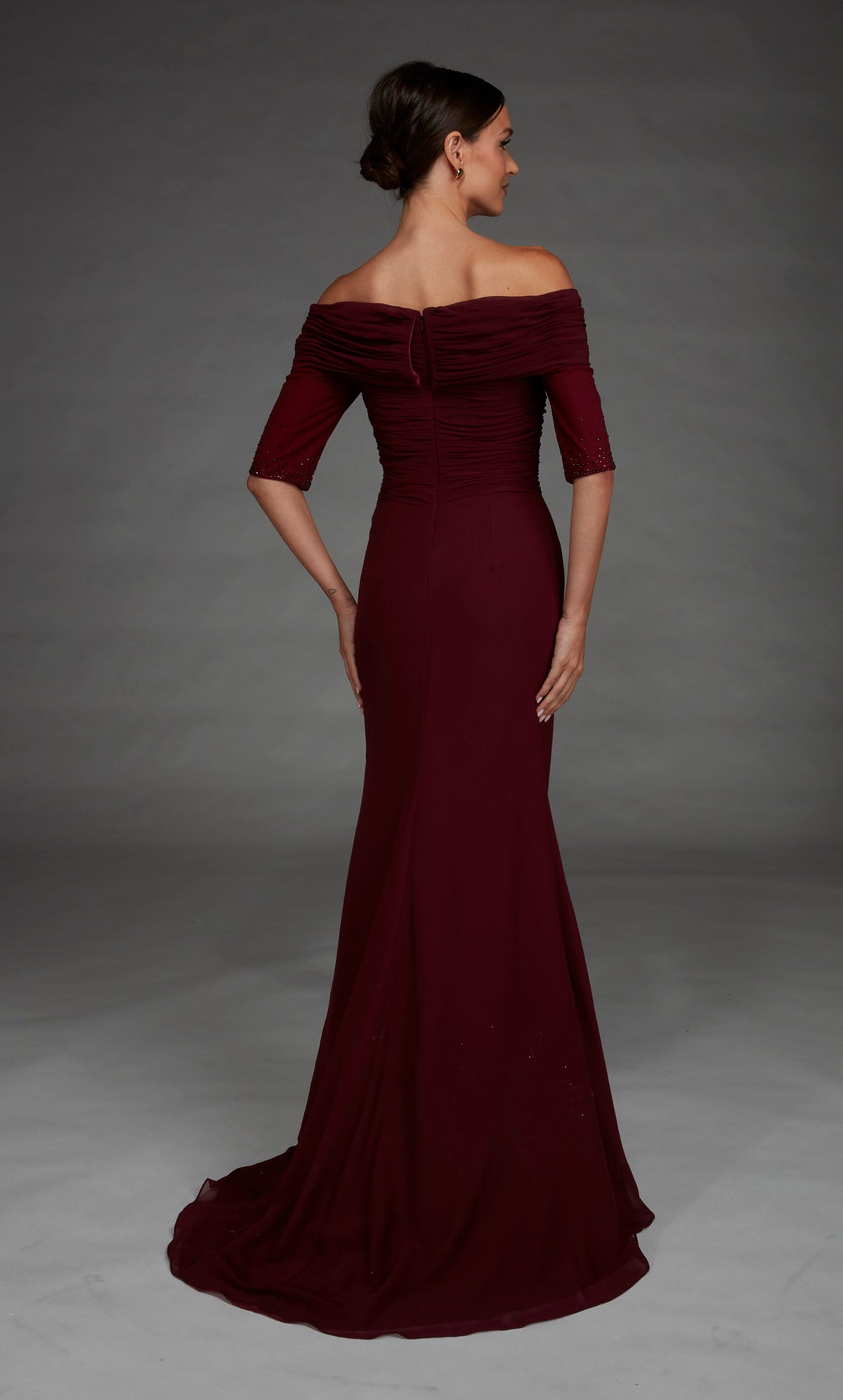 ALYCE Paris 27888 Special Occasion Off The Shoulder Neckline Ruched/draped Straight Dress