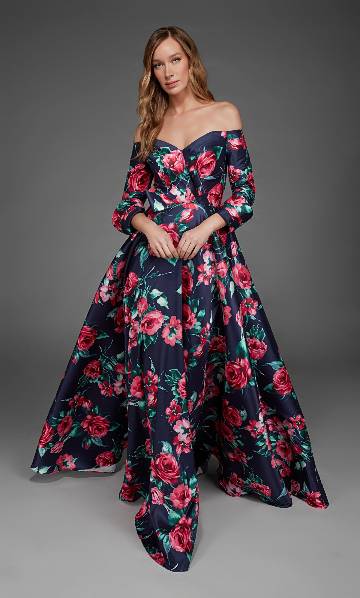 ALYCE Paris 27910 Special Occasion Off The Shoulder Neckline Elegant A Line Dress