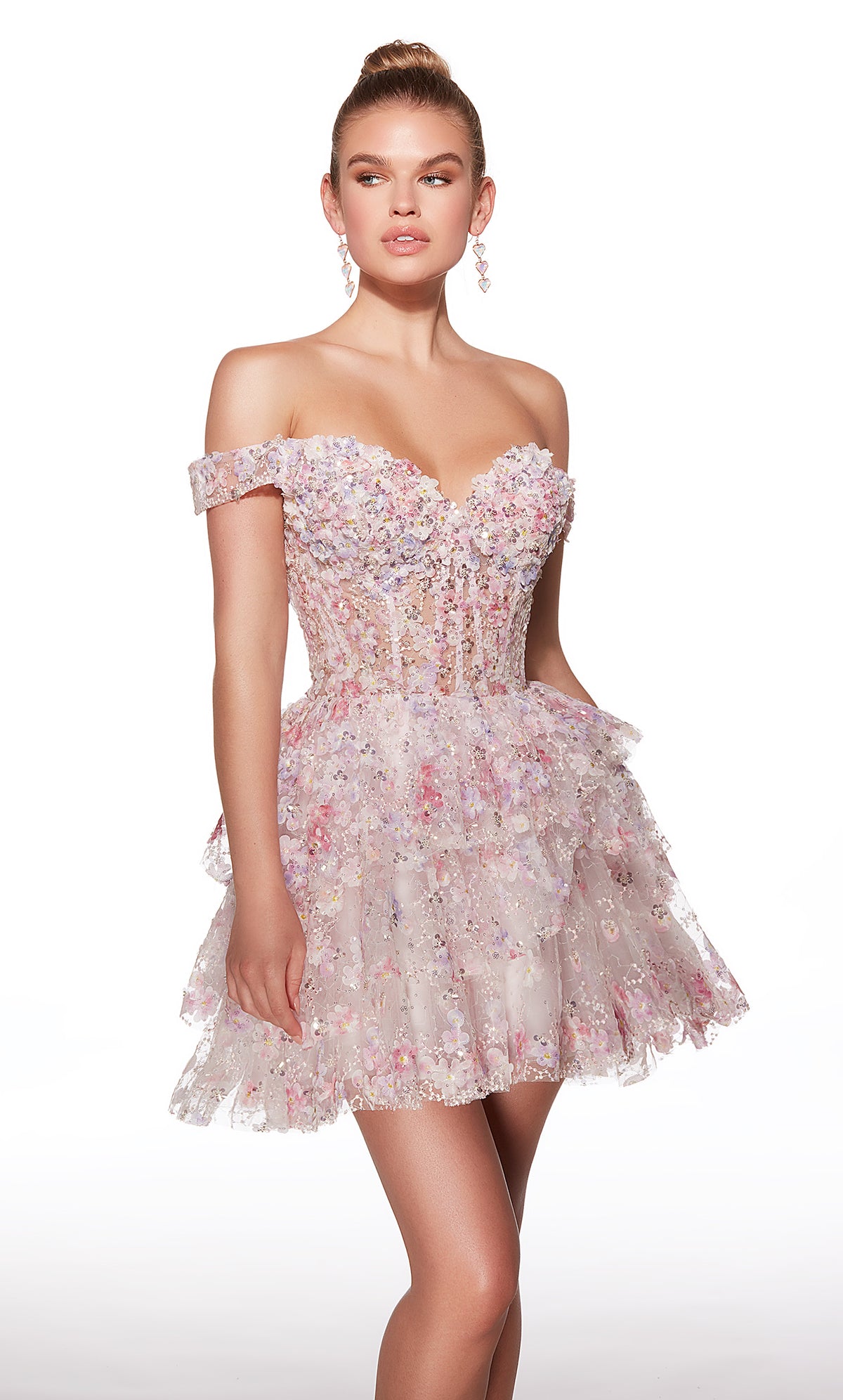 ALYCE Paris 30004 Homecoming Short Off The Shoulder Neckline Embellished A Line Dress