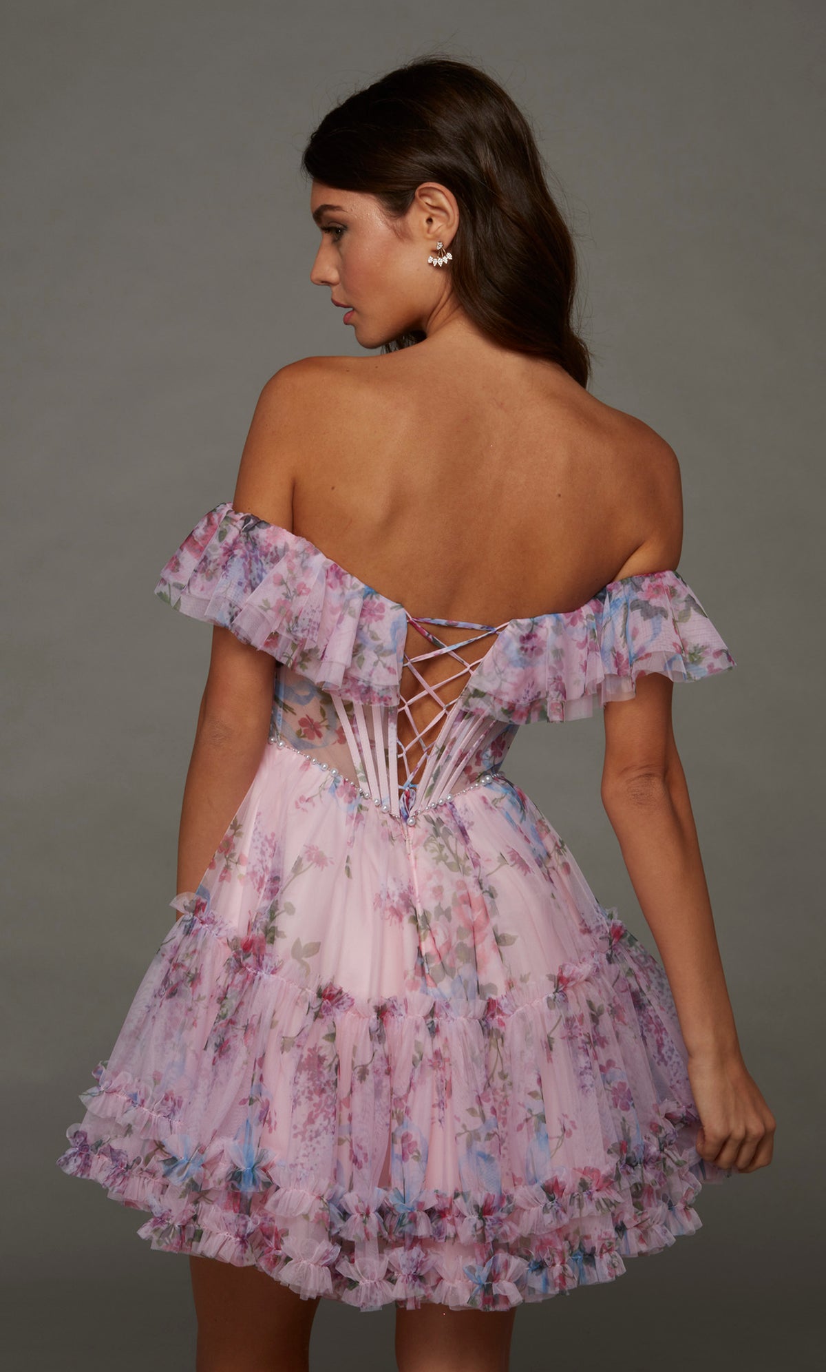 ALYCE Paris 30103 Homecoming Short Off The Shoulder Neckline Ruffles A Line Dress