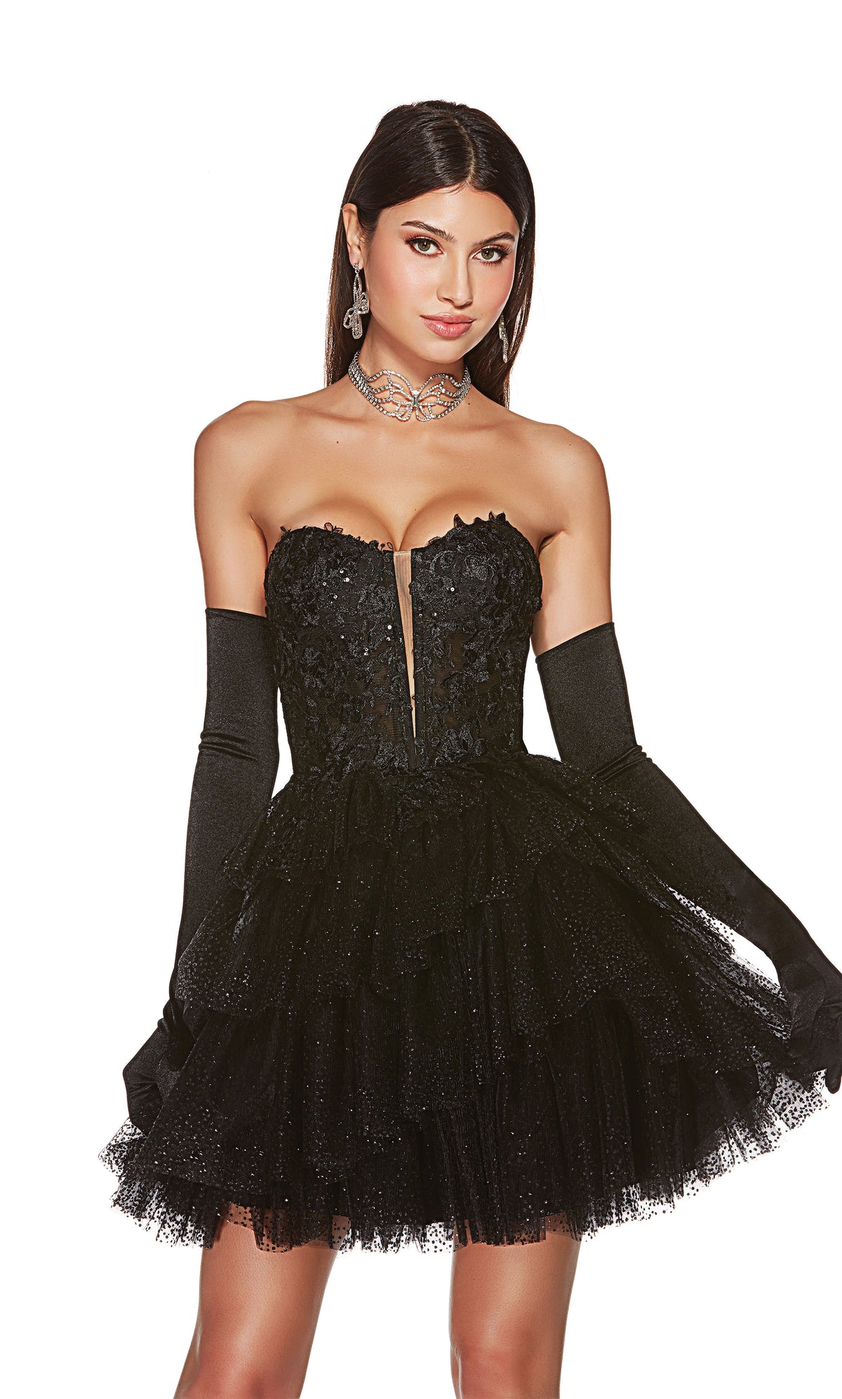 Formal Dress: 3766. Short, Sweetheart Neckline, A-line