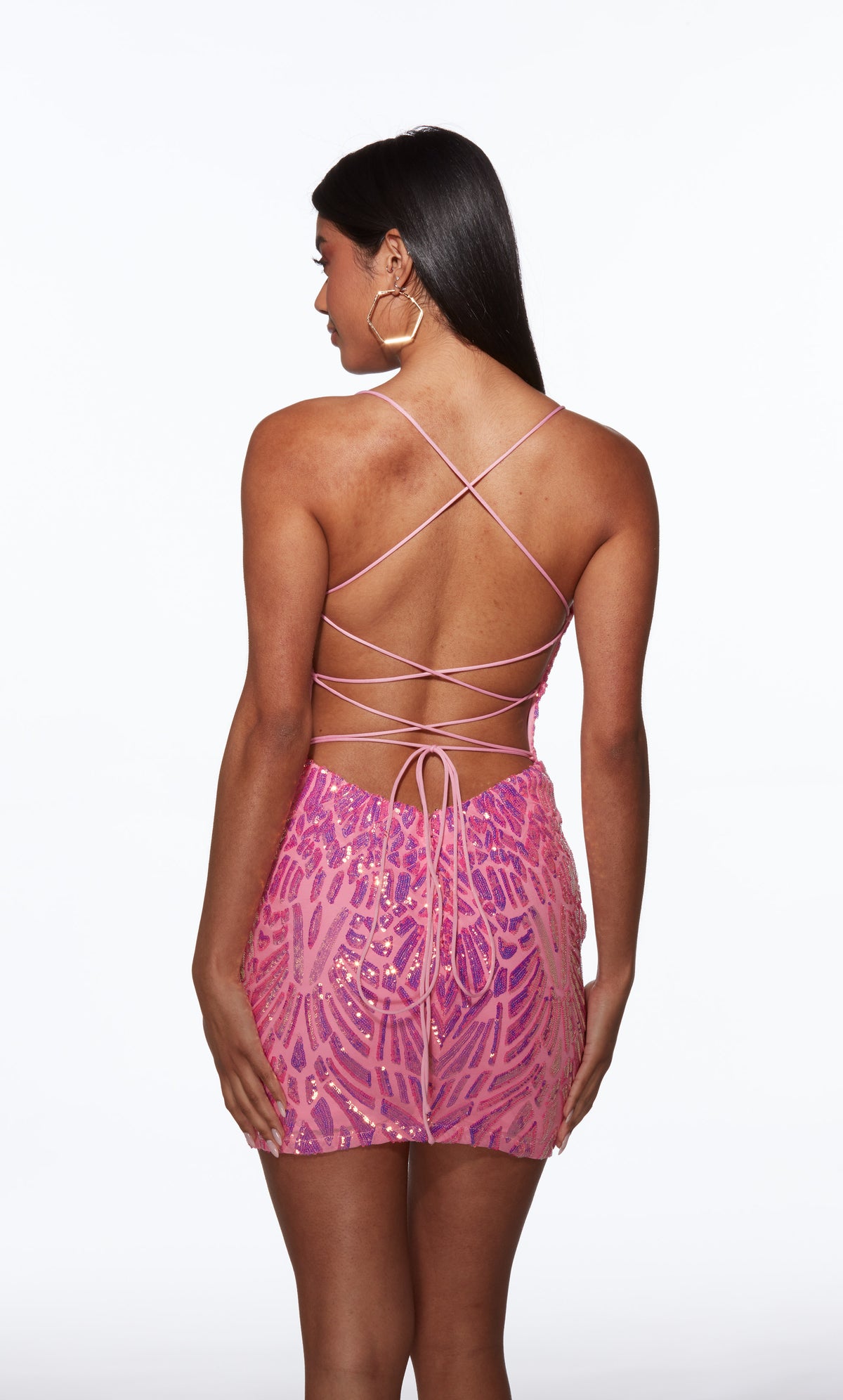 ALYCE Paris 40082 Homecoming Short Plunging Neckline Sexy Straight Dress