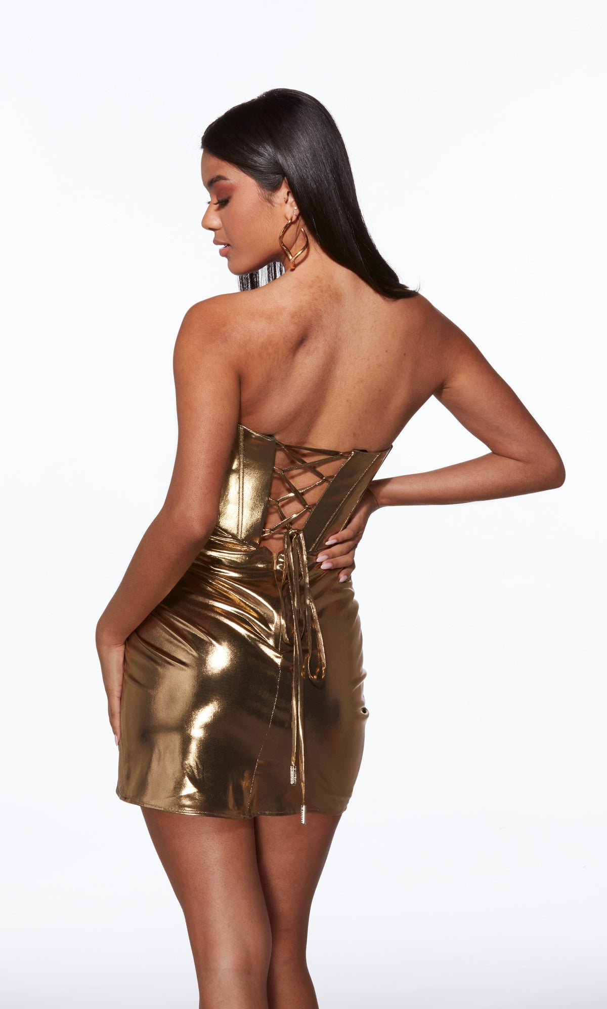 ALYCE Paris 40124 Homecoming Short Cat-eye Neckline Ruched/draped Straight Dress