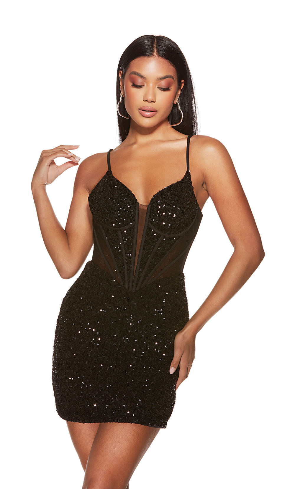 ALYCE Paris 4910 Homecoming Short Plunging Corset  Dress