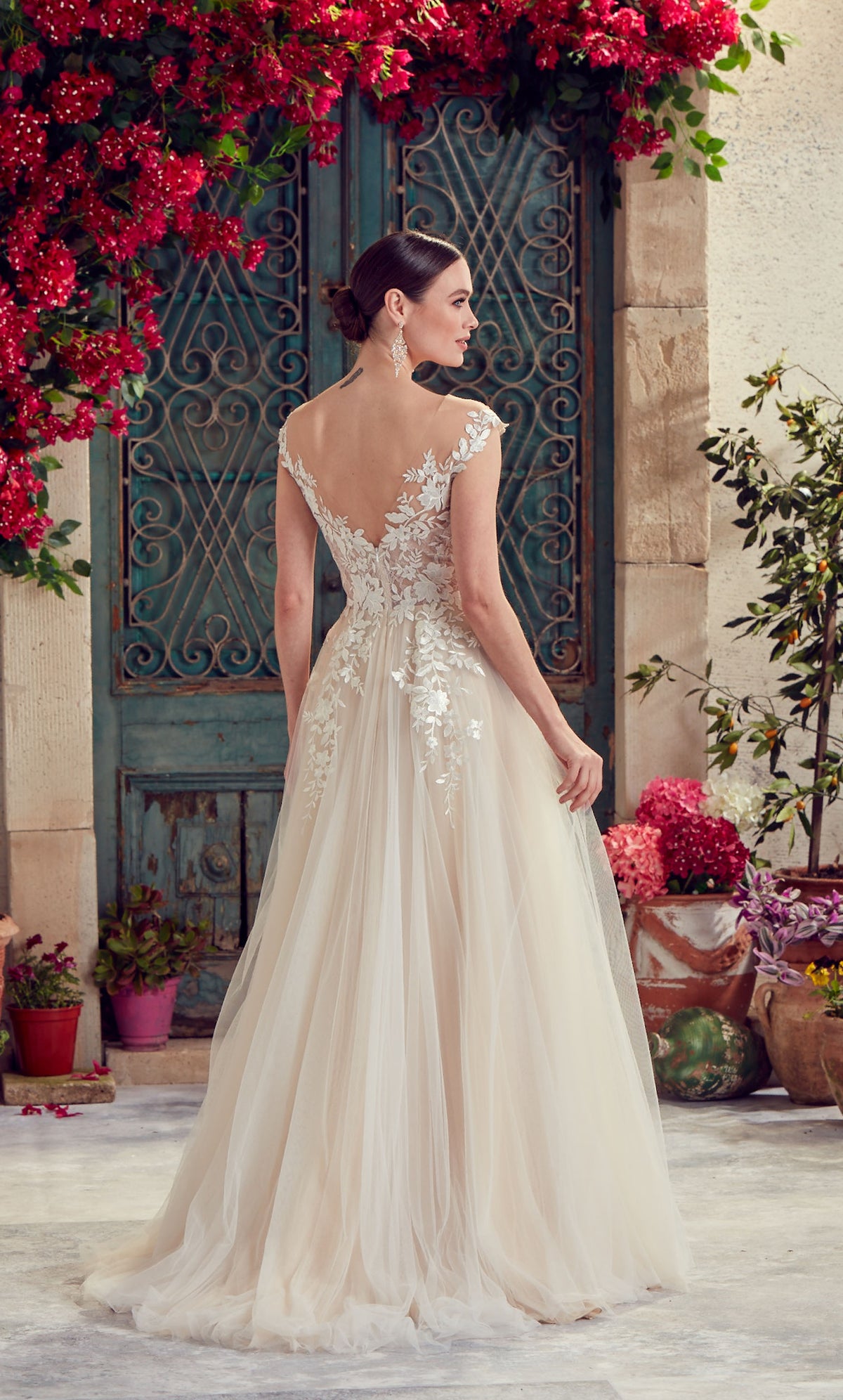 Wedding Dress: 5090. Long, Plunging Neckline, Medium Fullness