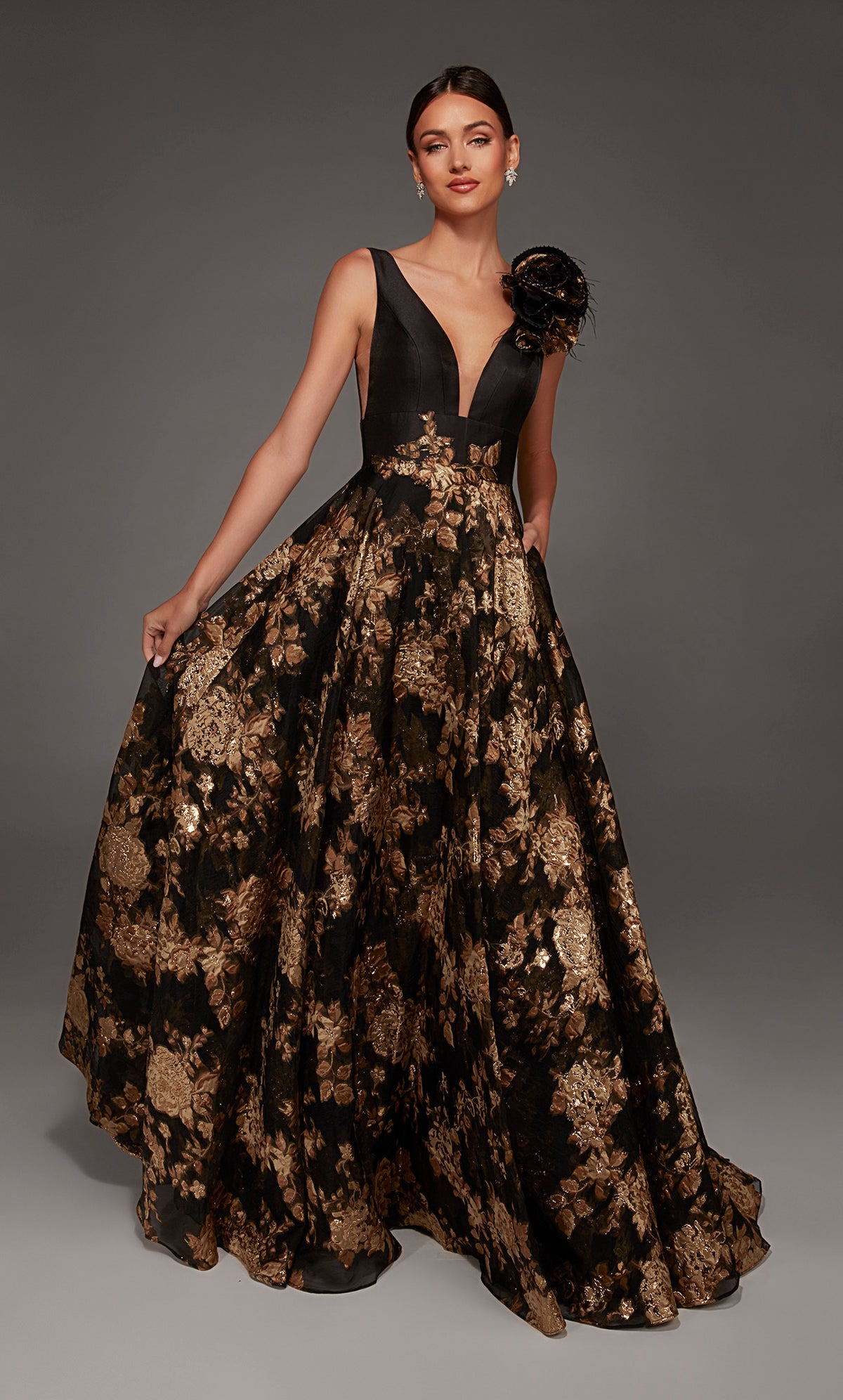 ALYCE Paris 55008 Special Occasion Plunging Neckline Elegant A Line Dr |  ALYCE Paris
