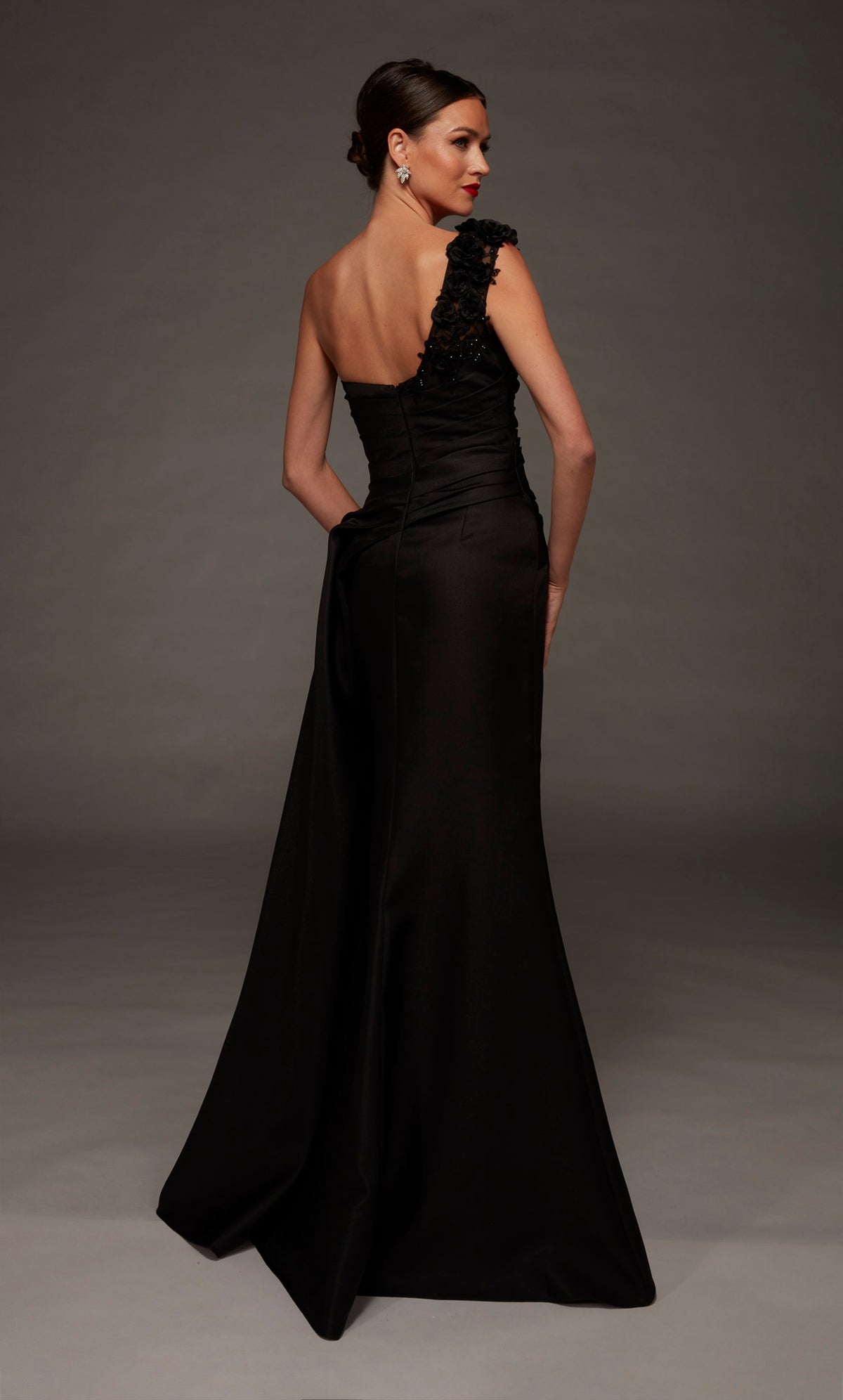 ALYCE Paris 55030 One Shoulder Neckline Ruched/draped A Line Dress