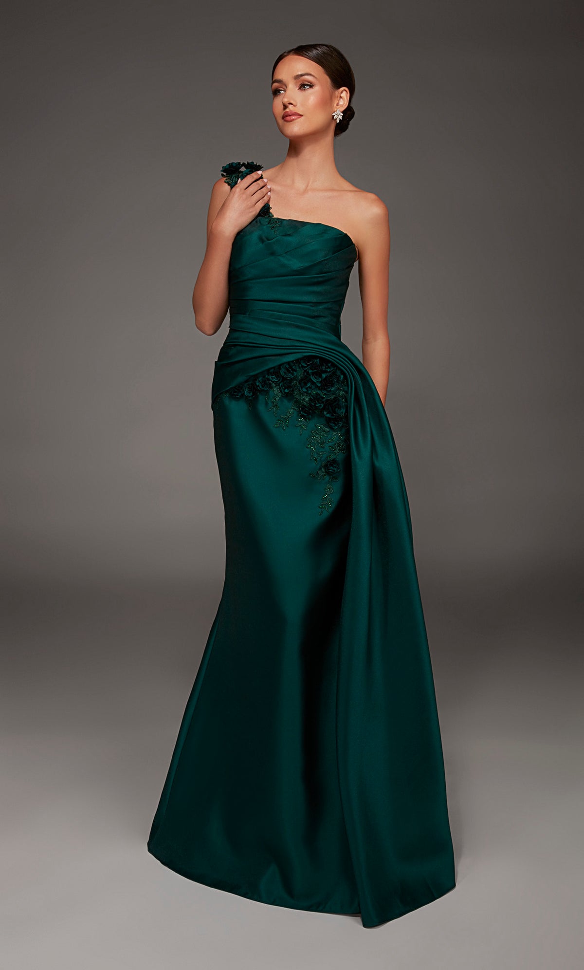 ALYCE Paris 55030 One Shoulder Neckline Ruched/draped A Line Dress