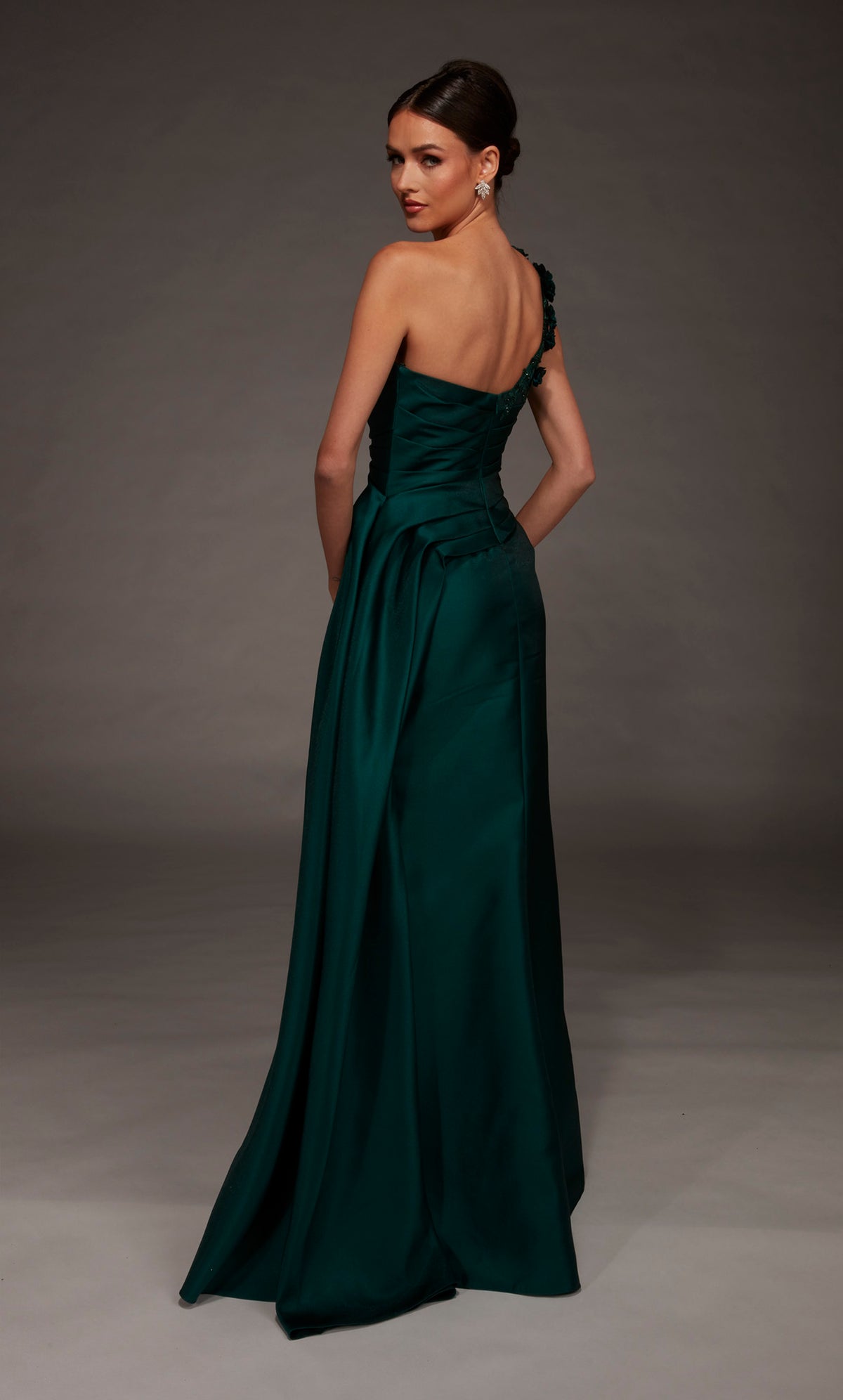ALYCE Paris 55030 One Shoulder Neckline Ruched/draped A Line Dress