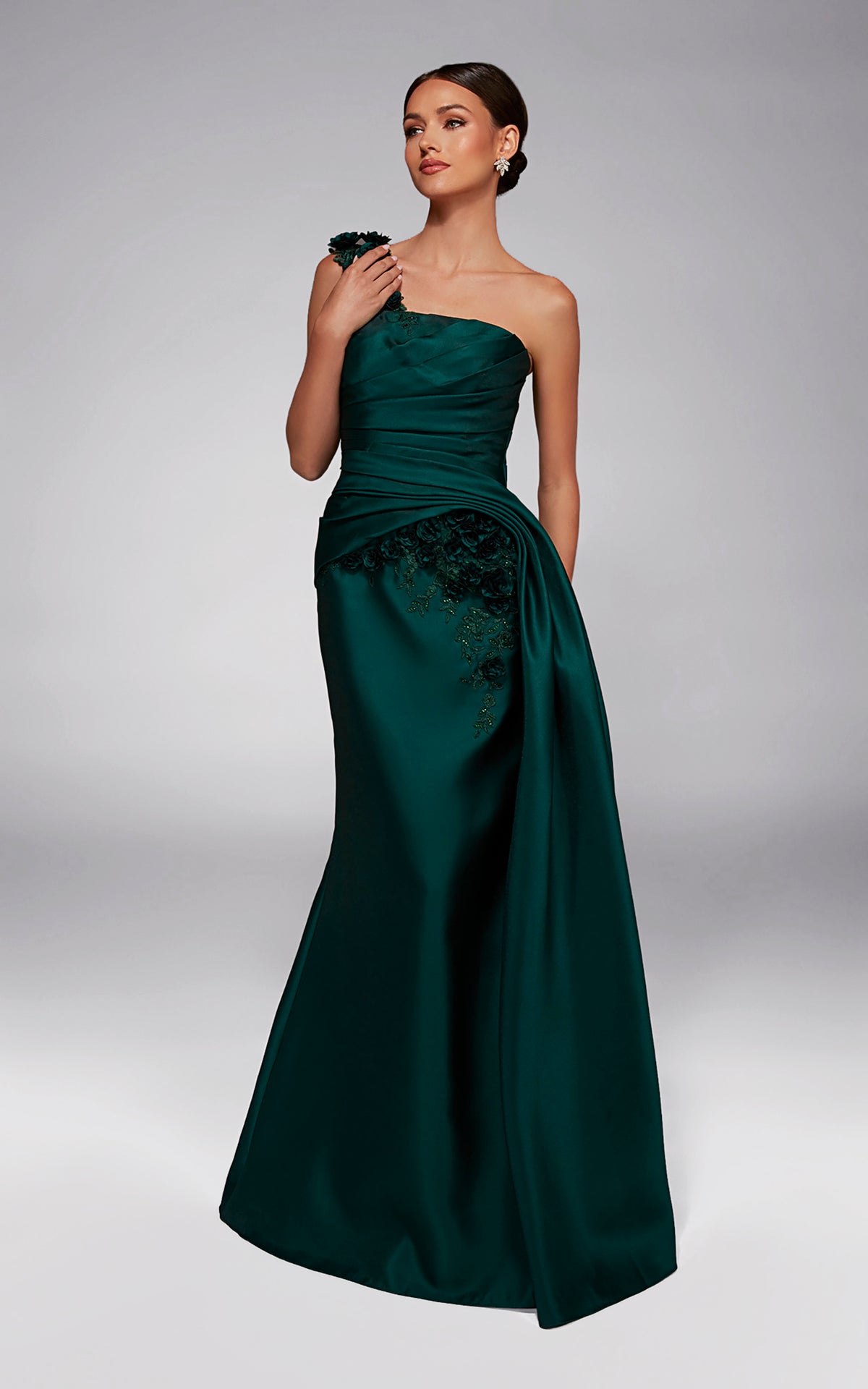 ALYCE Paris 55030 One Shoulder Neckline Ruched/draped A Line Dress