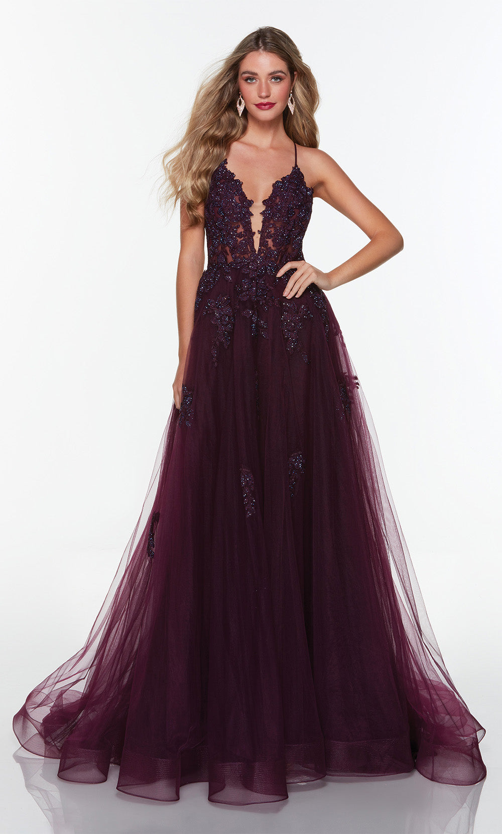 ALYCE Paris 61263 Alyce Long Plunging Slit Ballgown Dress