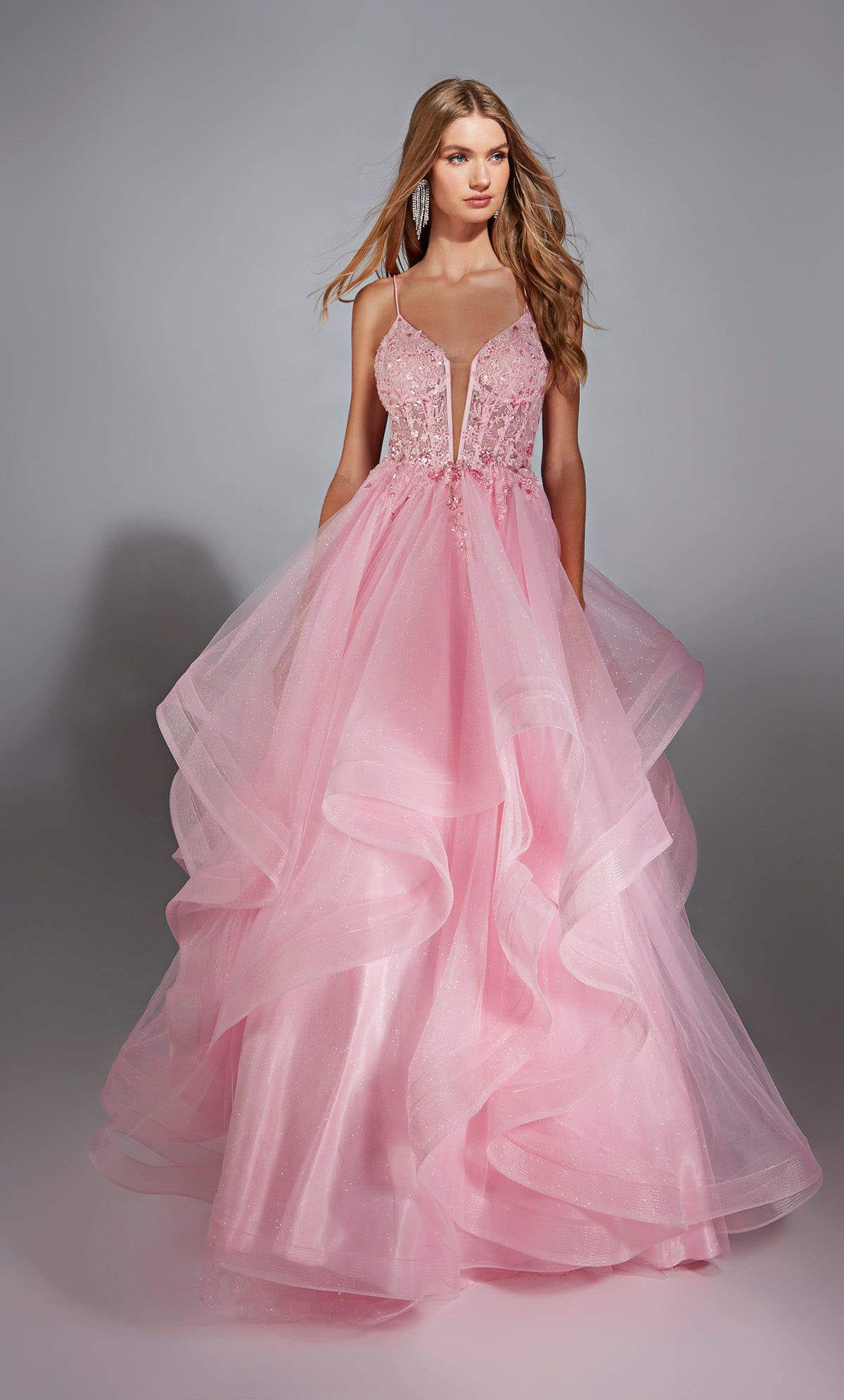 ALYCE Paris 61731 Alyce Long Plunging Ruffles Ballgown Dress