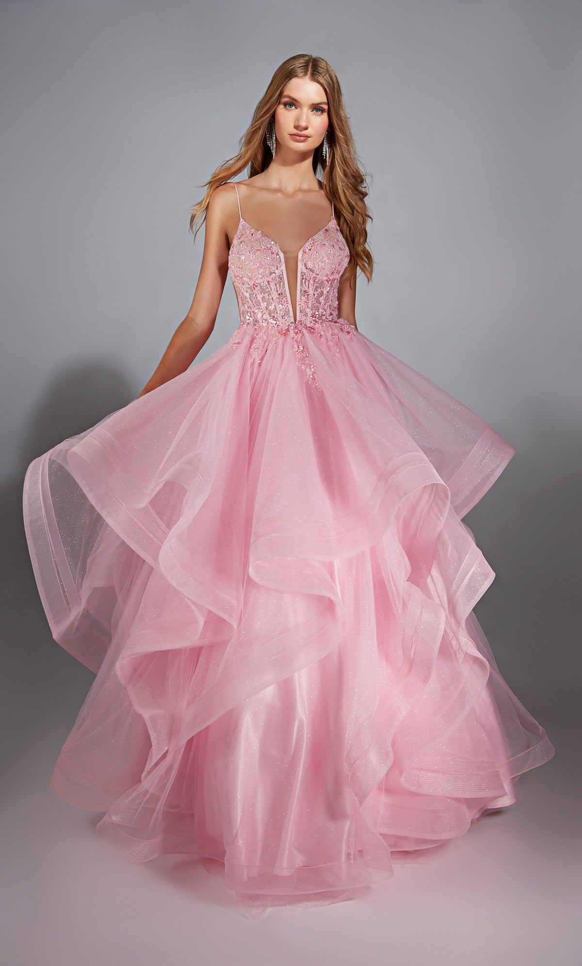 ALYCE Paris 61731 Alyce Long Plunging Ruffles Ballgown Dress