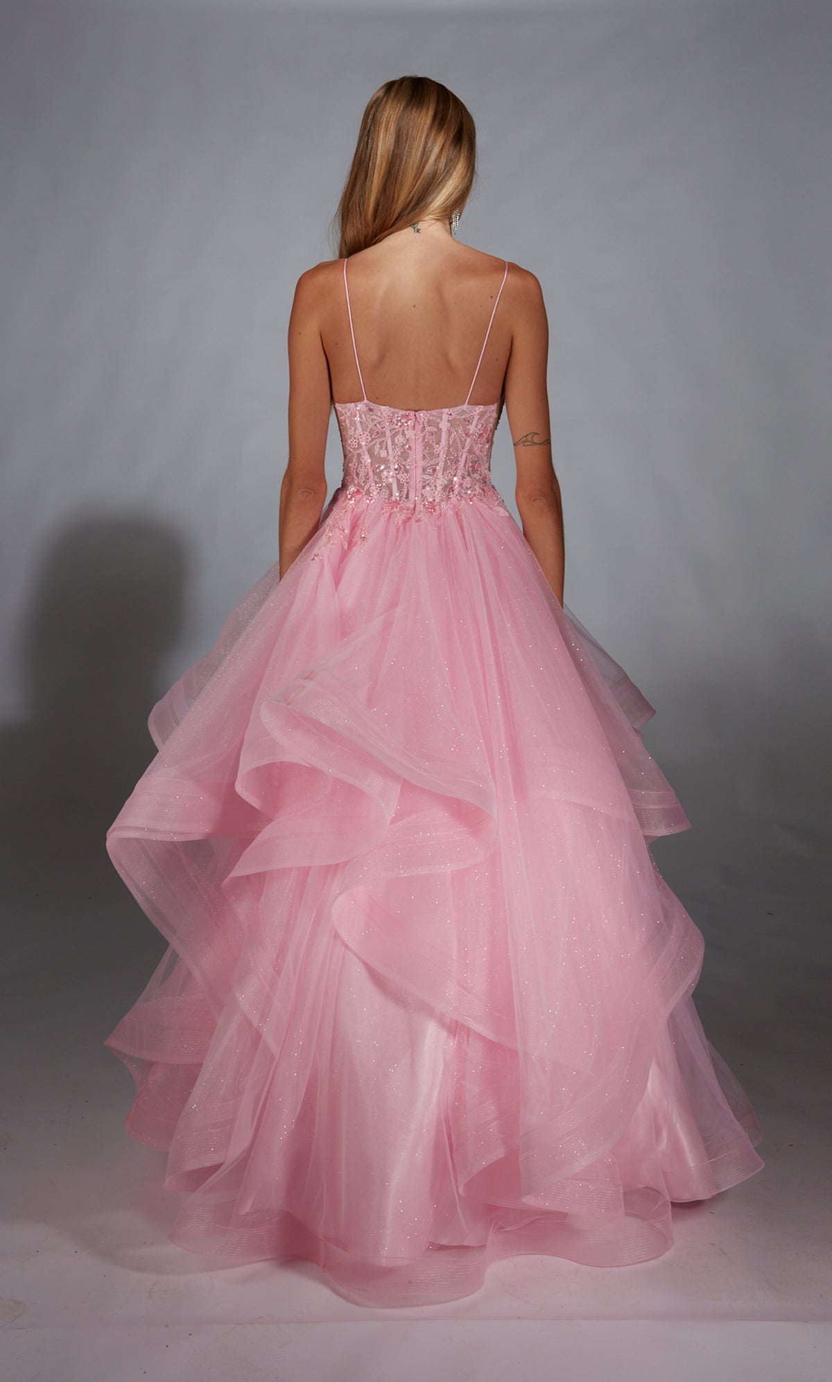 Formal Dress: 61731. Long, Plunging Neckline, Ballgown, Closed Back