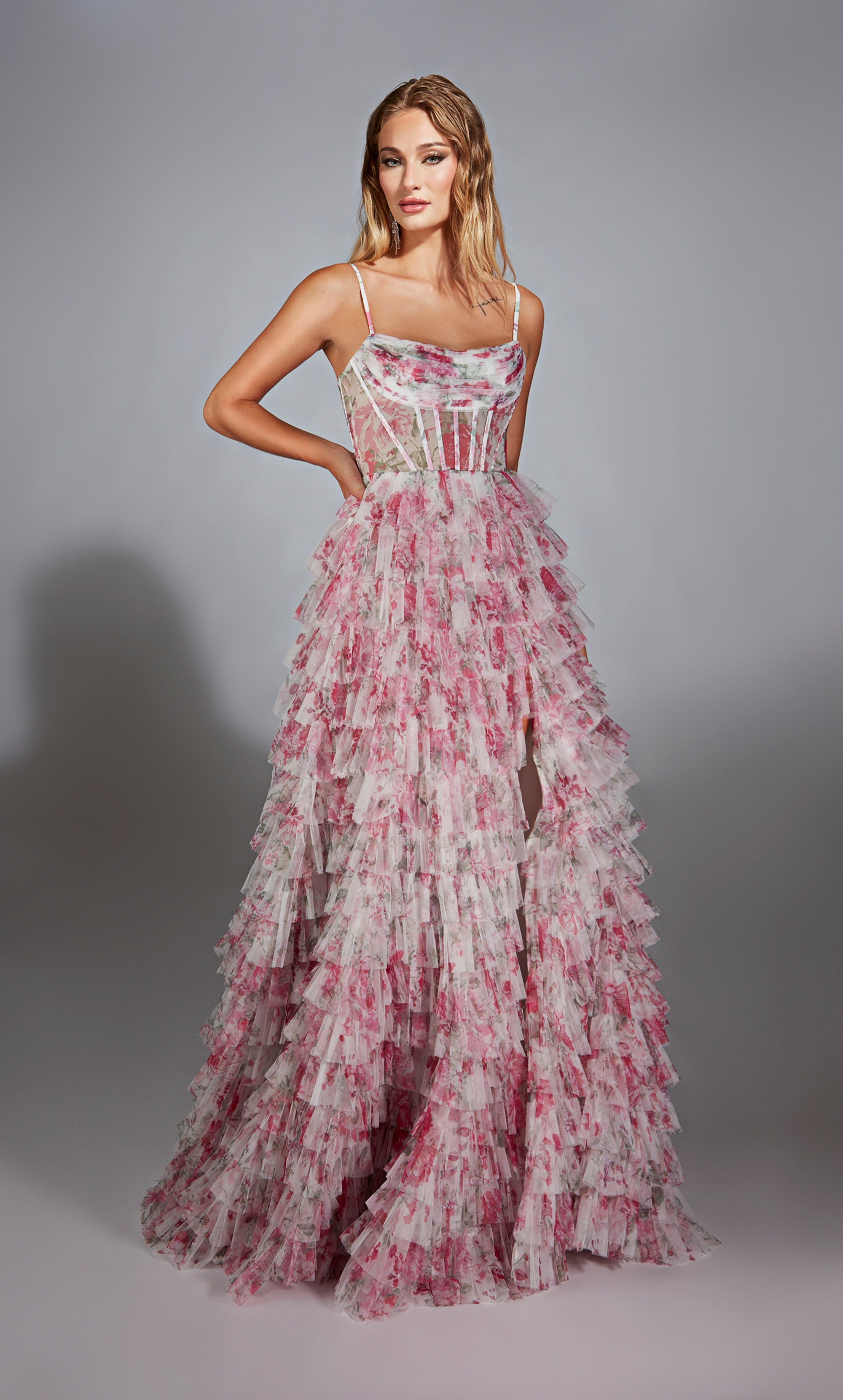 Formal Dress: 61732. Long, Cowl Neck, A Line, Closed Back - Alyce Paris Formal Dress: 61732. Long, Cowl Neck, A Line, Closed Back - Alyce Paris