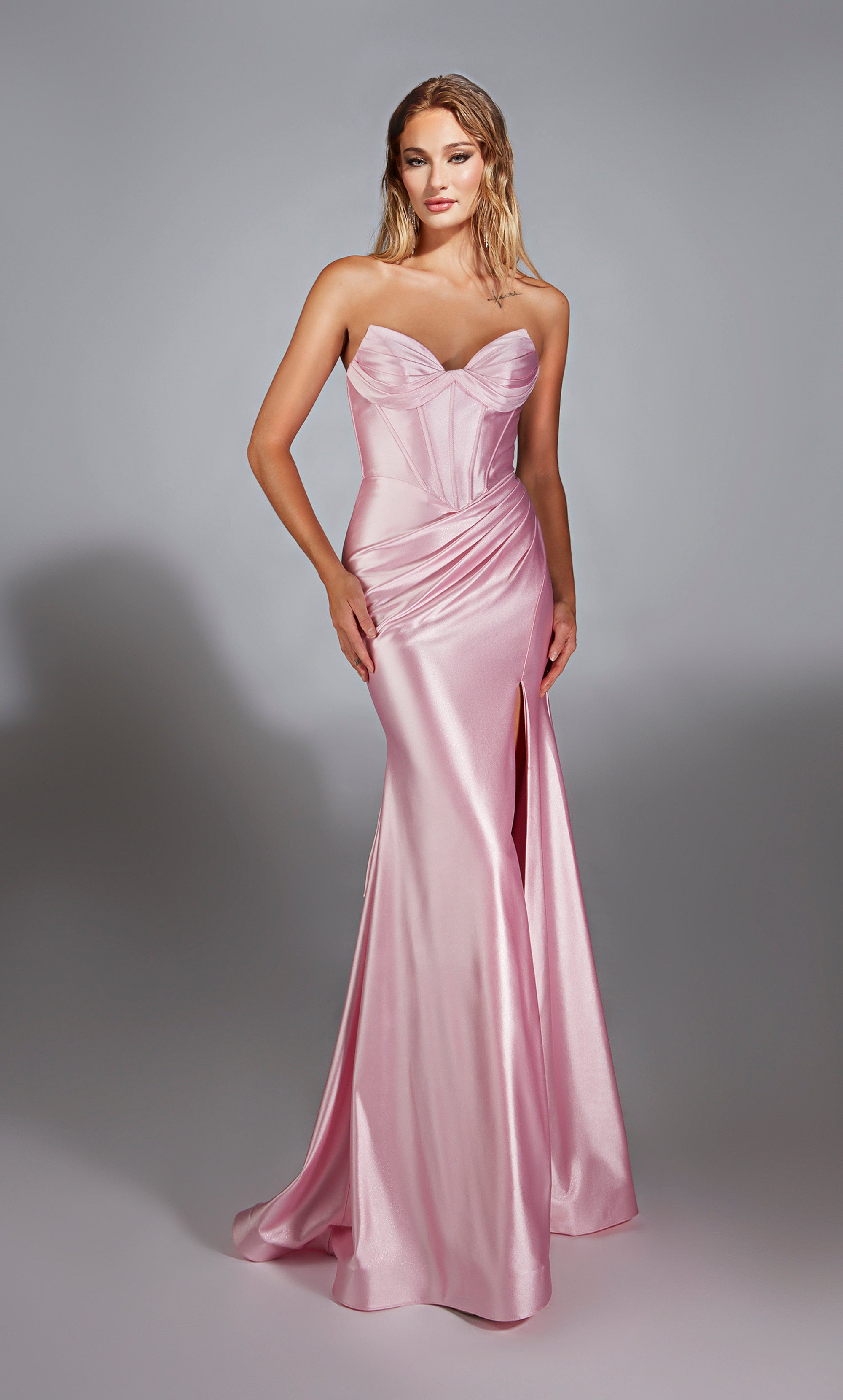 Formal Dress: 61733. Long, Strapless, Fit N Flar