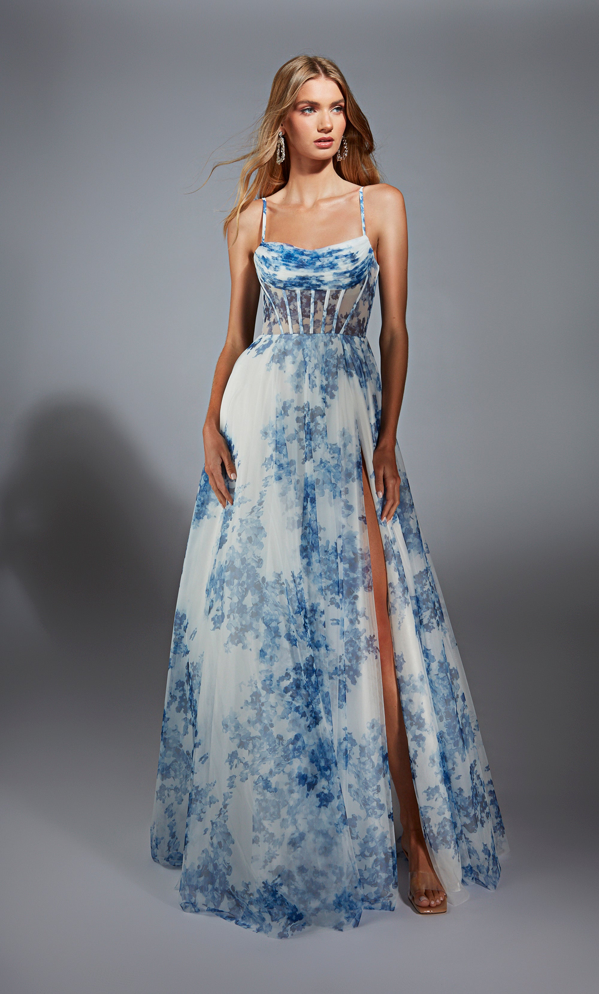 Formal Dress: 61752. Long, Cowl Neck, Medium Fullnes | ALYCE Paris Formal Dress: 61752. Long, Cowl Neck, Medium Fullnes | ALYCE Paris