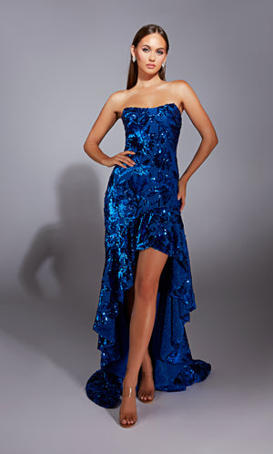 Formal Dress: 61760. Long, Strapless, High-low, Closed Back