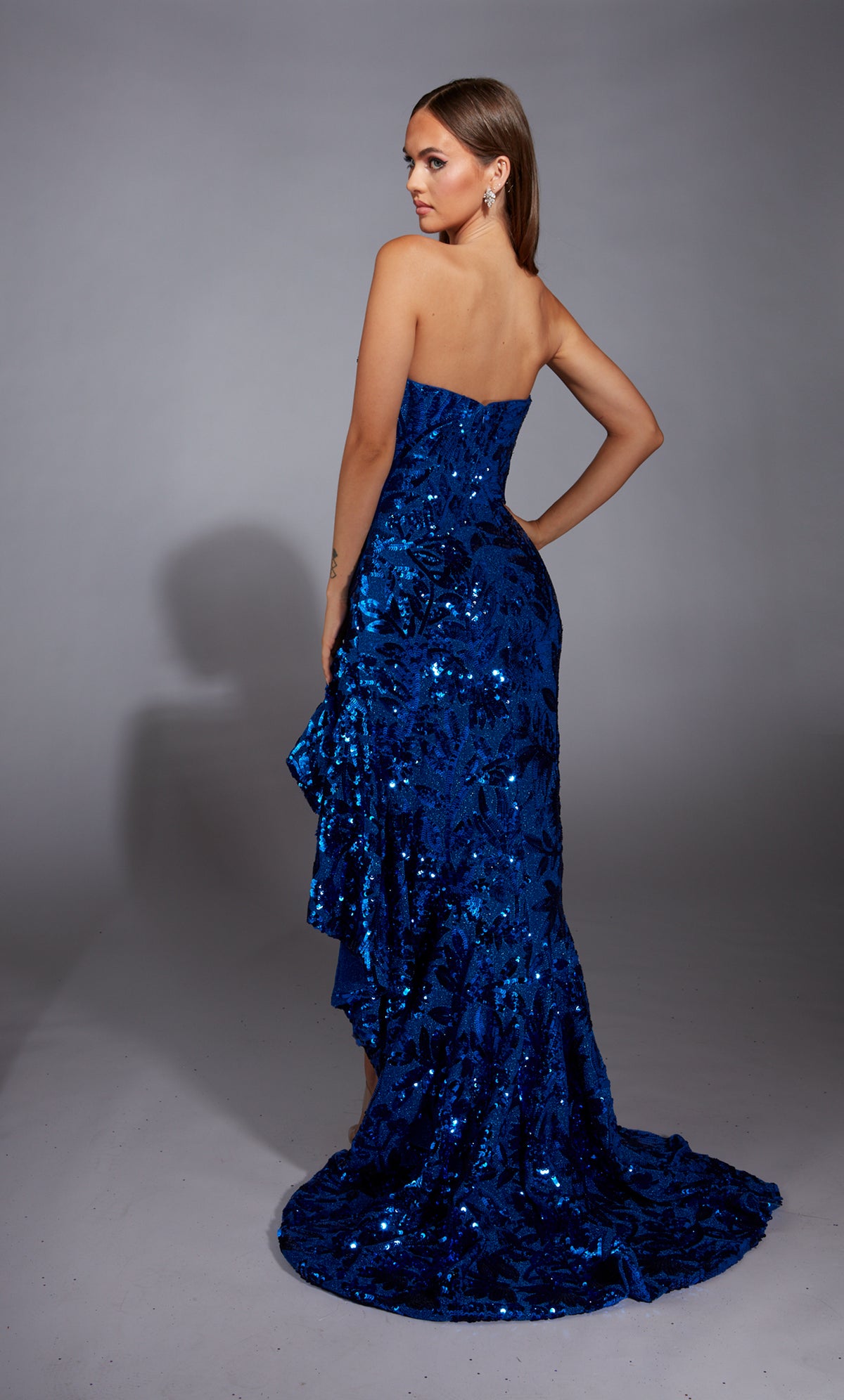 Formal Dress: 61760. Long, Strapless, High-low, Closed Back