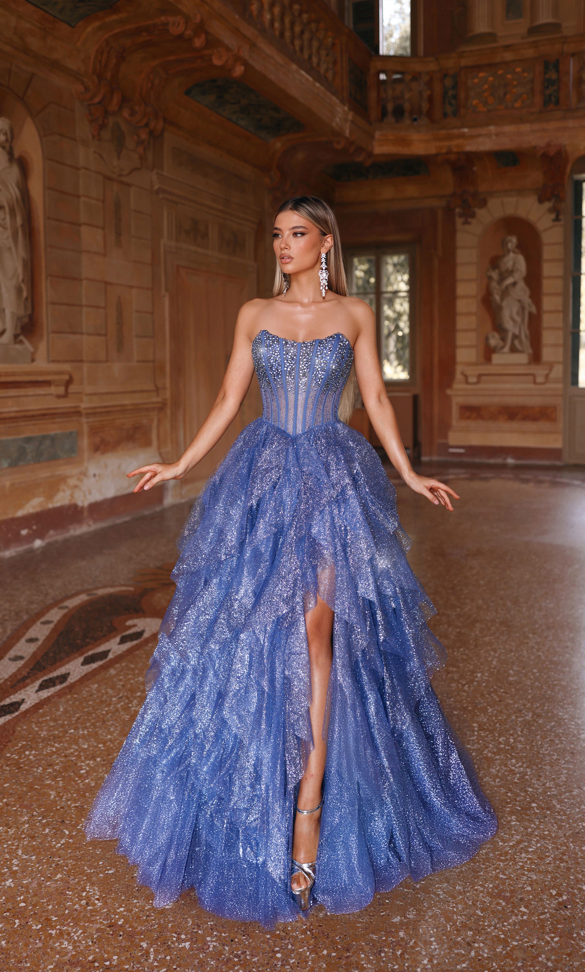 Formal Dress: 61762. Long, Strapless, A Line, Closed Back - Alyce