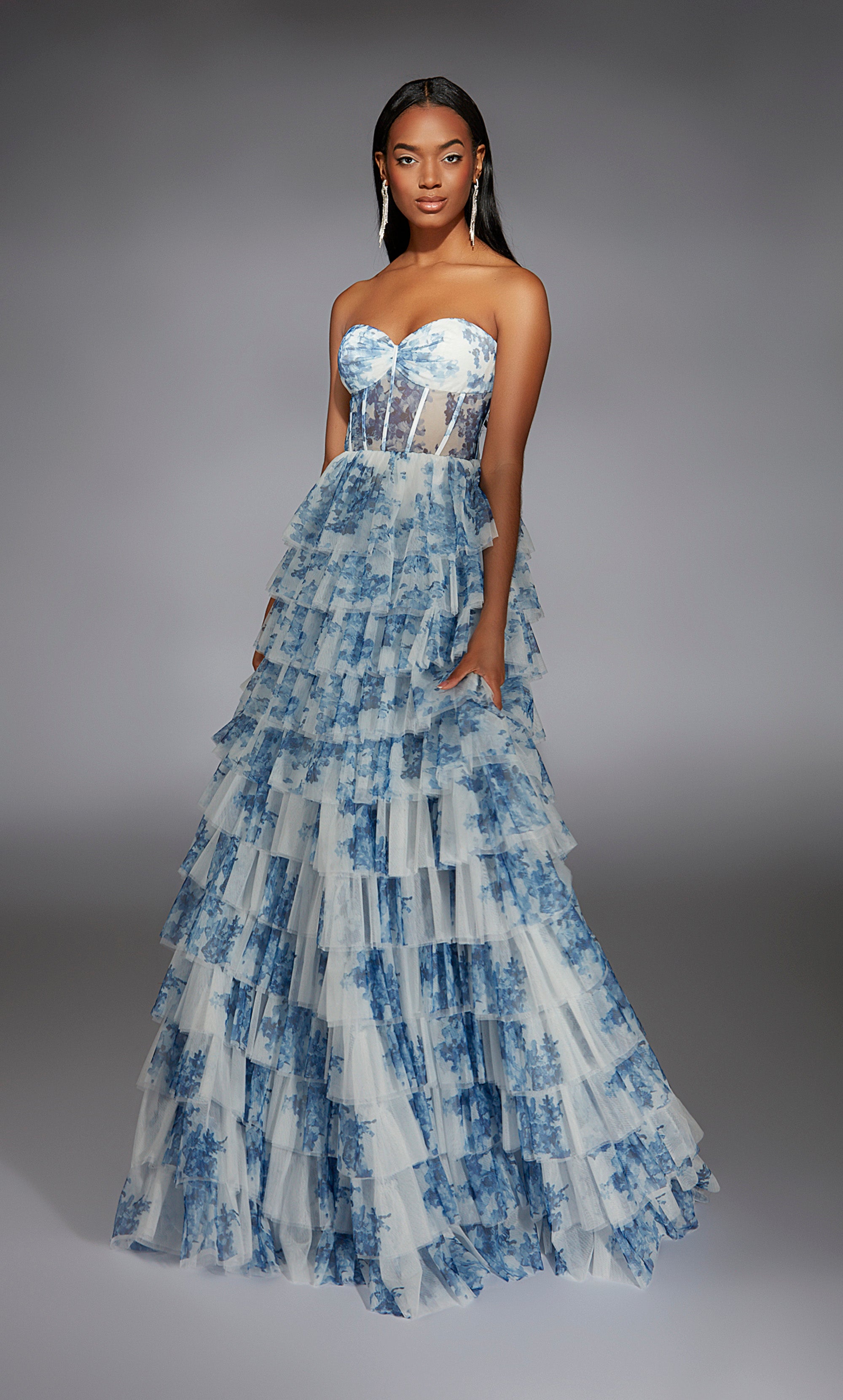 Formal Dress: 61763. Long, Strapless, A Line, Closed Back - Alyce