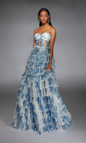 Formal Dress: 61763. Long, Strapless, A Line, Closed Back