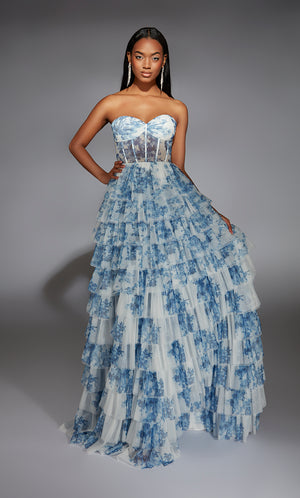 Formal Dress: 61763. Long, Strapless, A Line, Closed Back