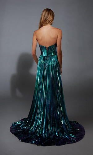 Formal Dress: 61786. Long, Strapless, A Line, Lace-up Back