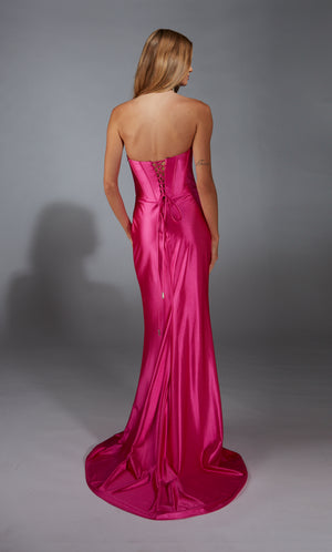 Formal Dress: 61790. Long, Strapless, Straight, Lace-up Back