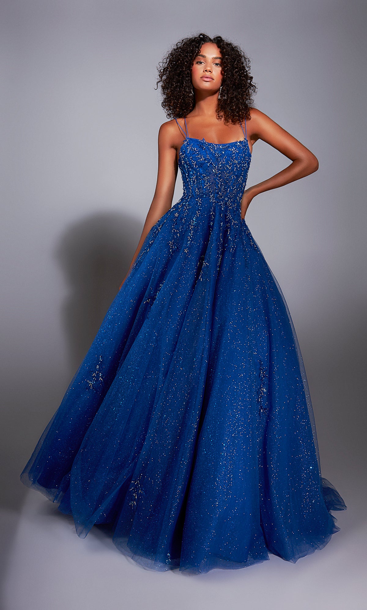 Formal Dress: 61824. Long, Scoop Neck, Ballgown, Lace-up Back