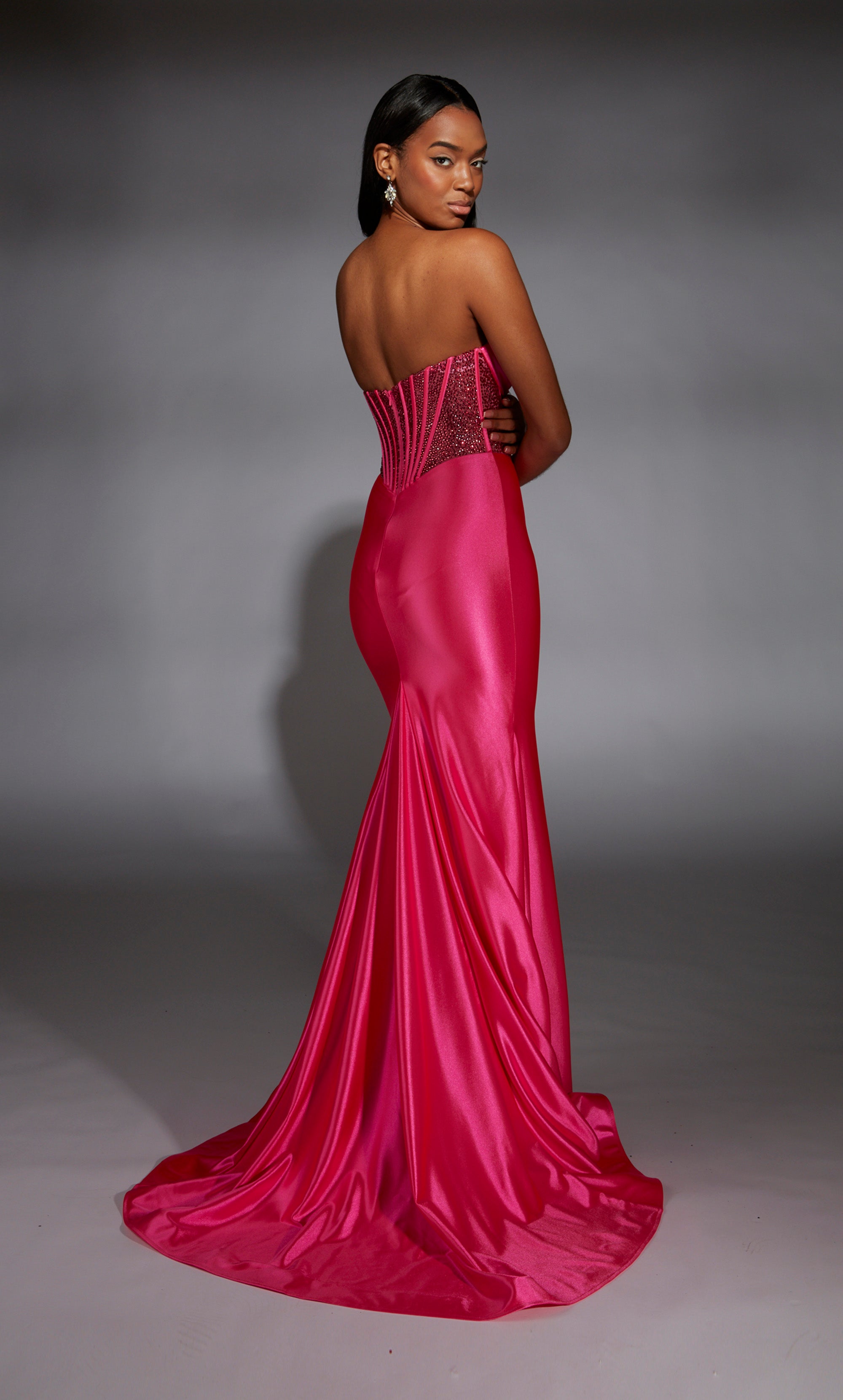 women's dark pink strapless mermaid dress for a gala women's dark pink strapless mermaid dress for a gala Lady Black Tie - Meryl Gown