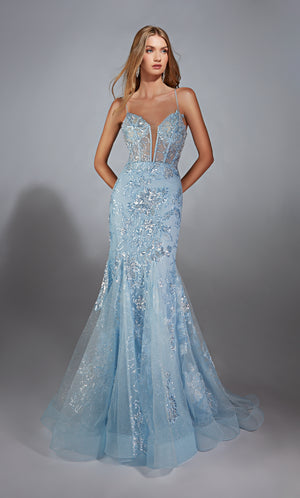 Formal Dress: 61867. Long, Plunging Neckline, Mermaid, Closed Back