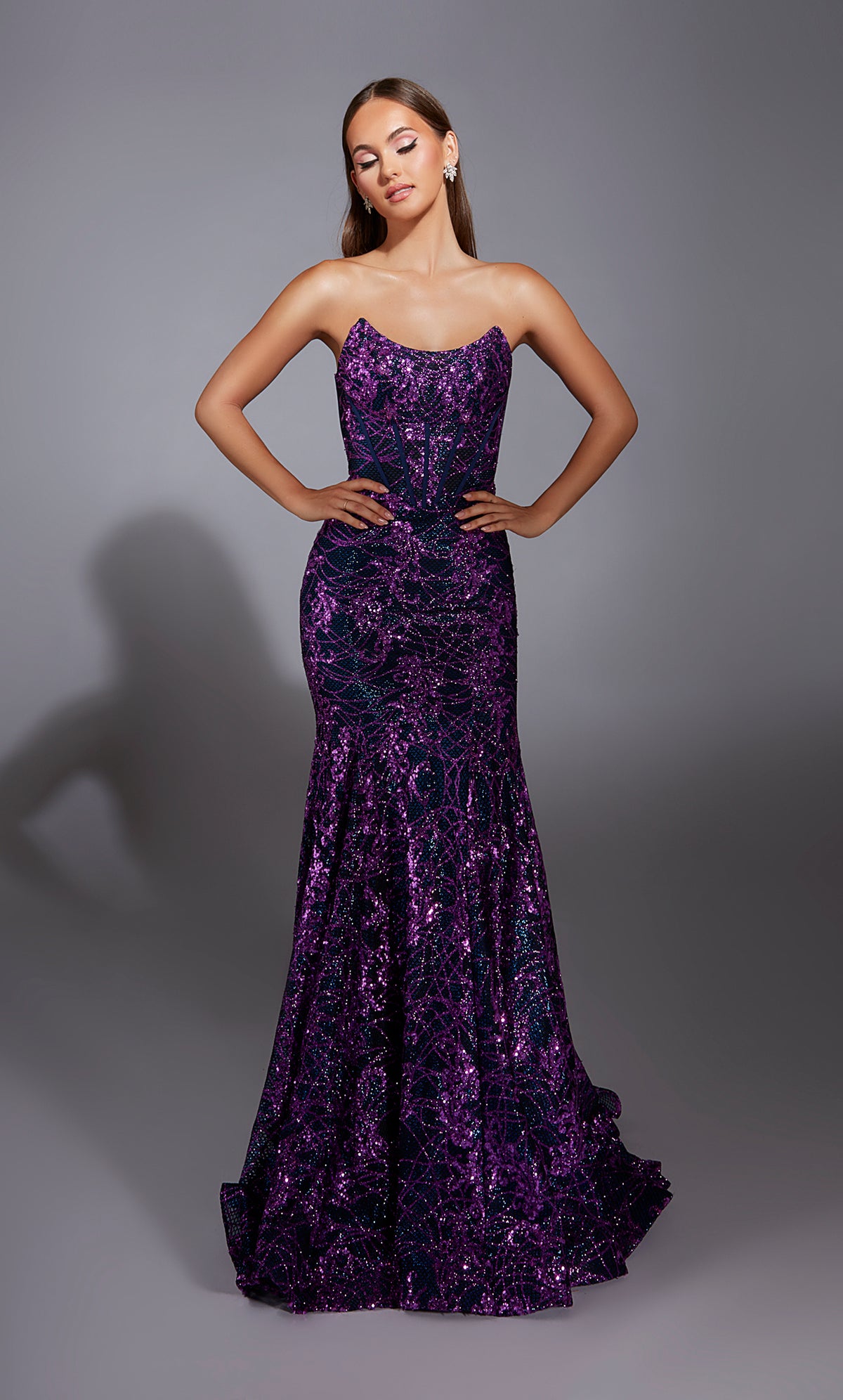 Formal Dress: 61887. Long, Strapless, Mermaid, Closed Back