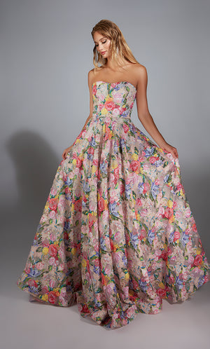 Formal Dress: 61913. Long, Strapless, Medium Fullness, Closed Back