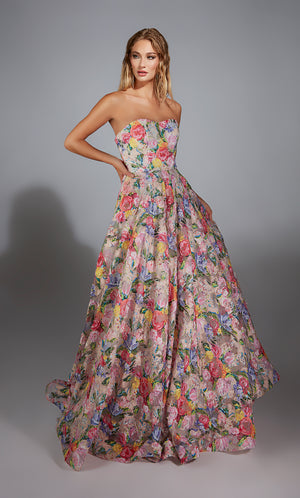 Formal Dress: 61913. Long, Strapless, Medium Fullness, Closed Back