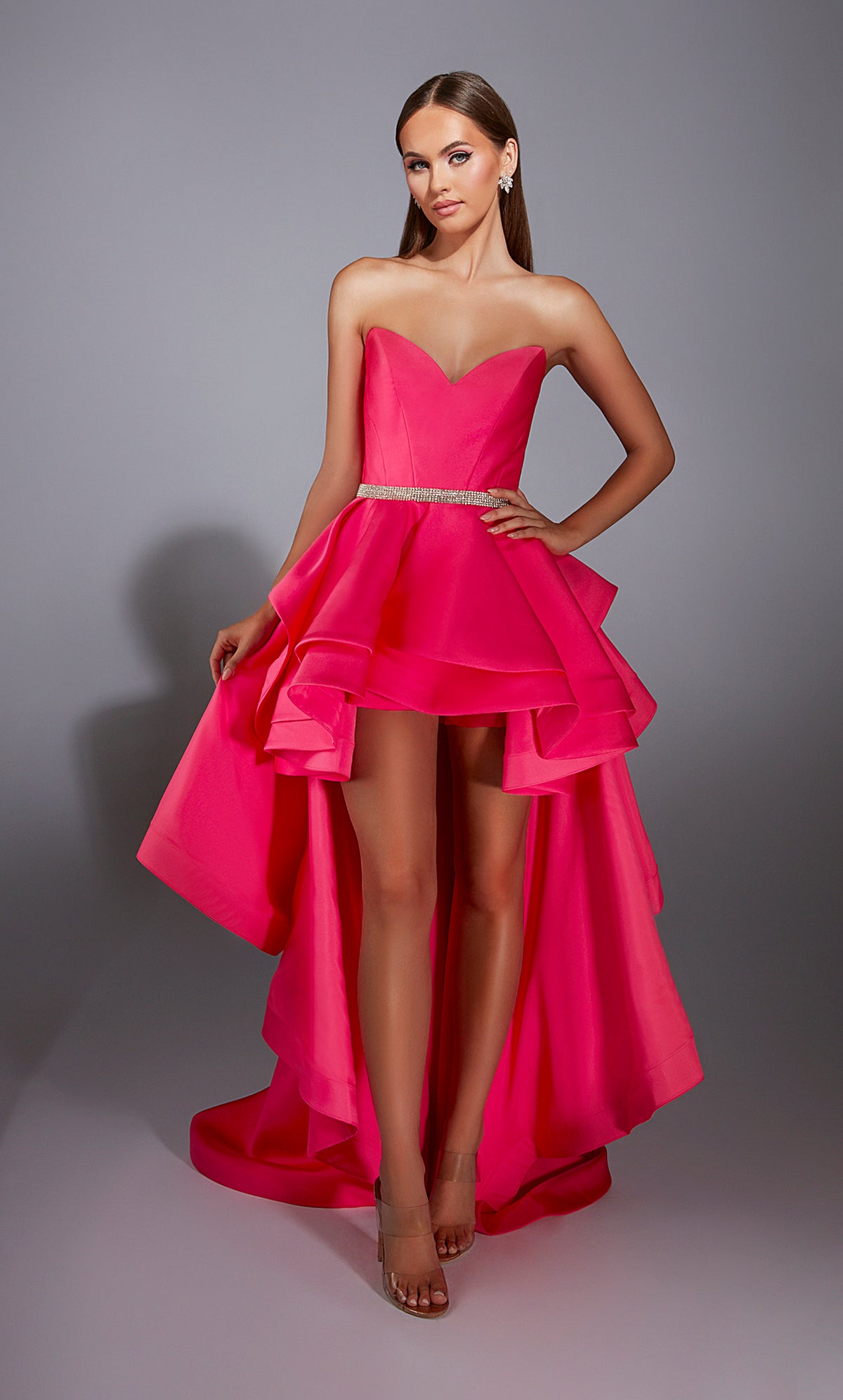 Formal Dress: 61934. Long, Strapless, High-low, Closed Back