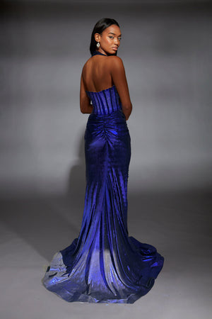 Formal Dress: 61949. Long, Halter, Straight, Closed Back