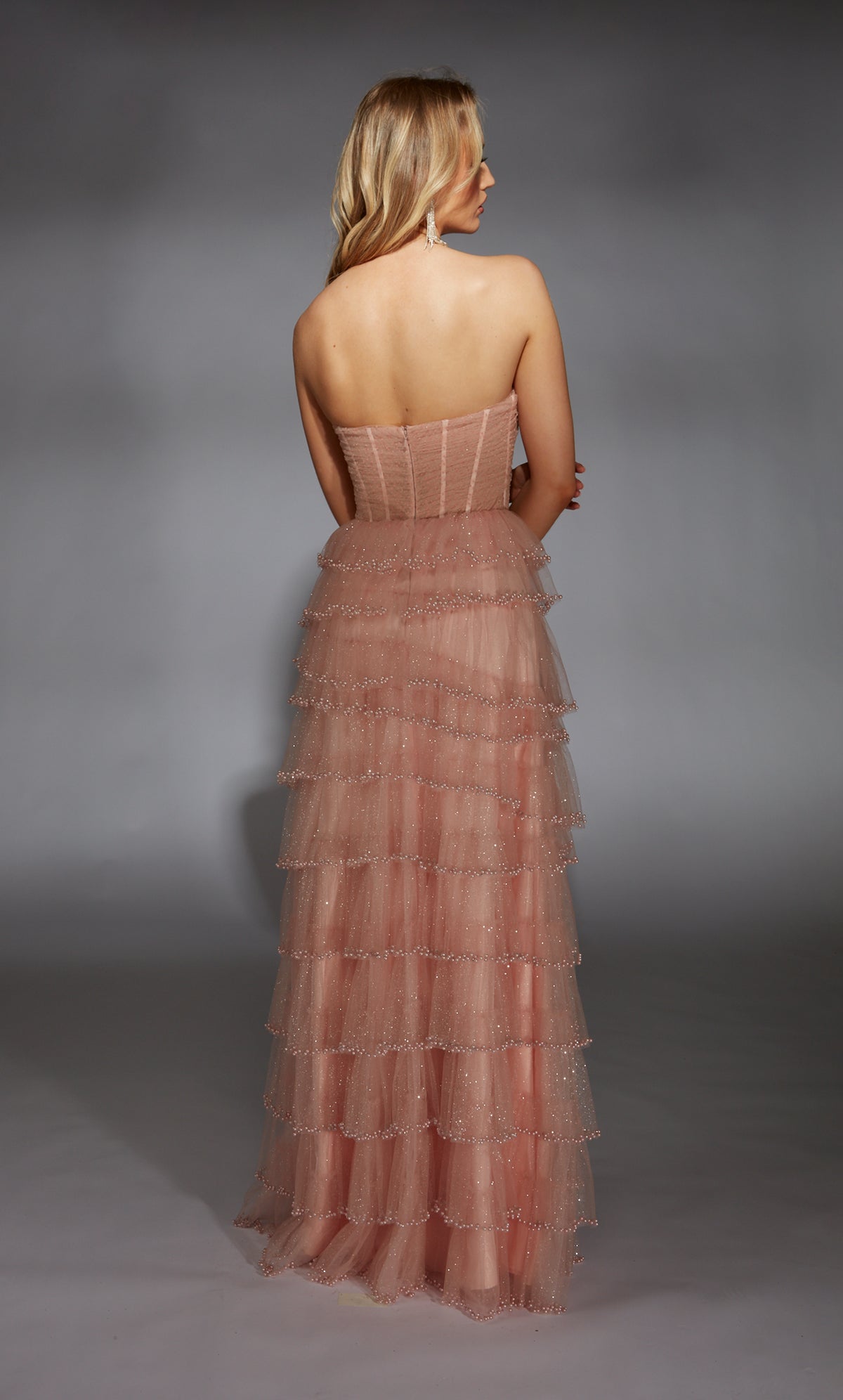 Formal Dress: 61956. Long, Strapless, A Line, Closed Back