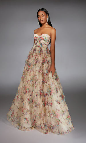 Formal Dress: 61957. Long, Strapless, Ballgown, Closed Back