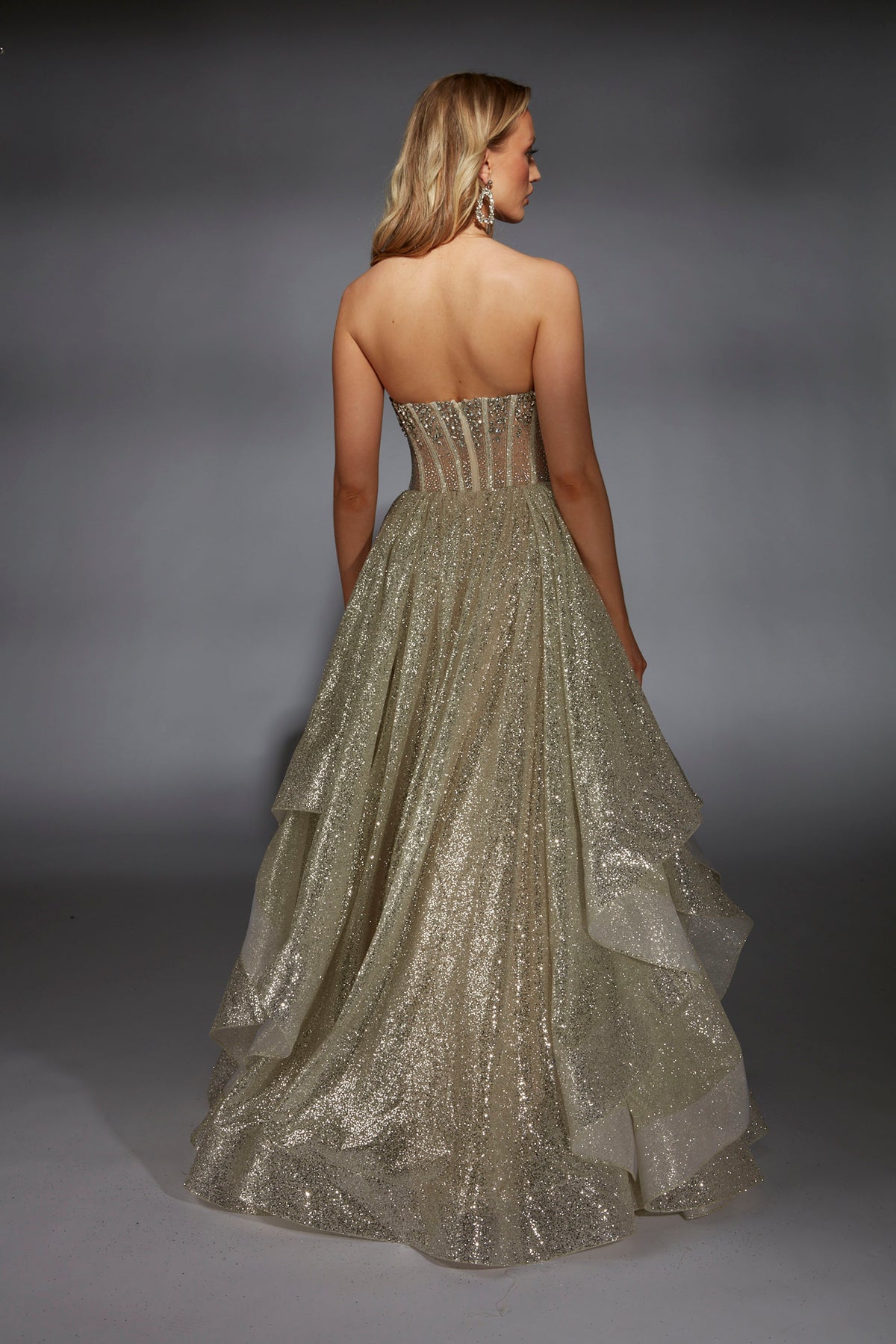 Formal Dress: 61971. Long, Strapless, Ballgown, Closed Back