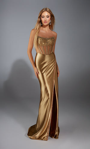 ALYCE Paris 61976 Alyce Long Strapless Slit  Dress