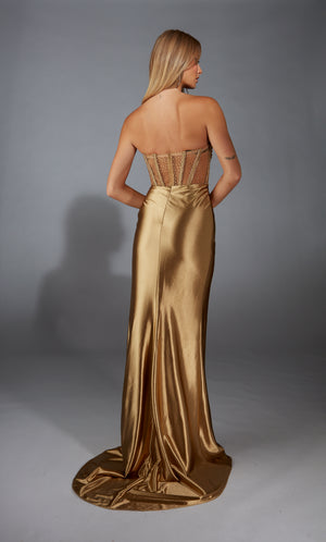 Formal Dress: 61976. Long, Strapless, Straight, Closed Back