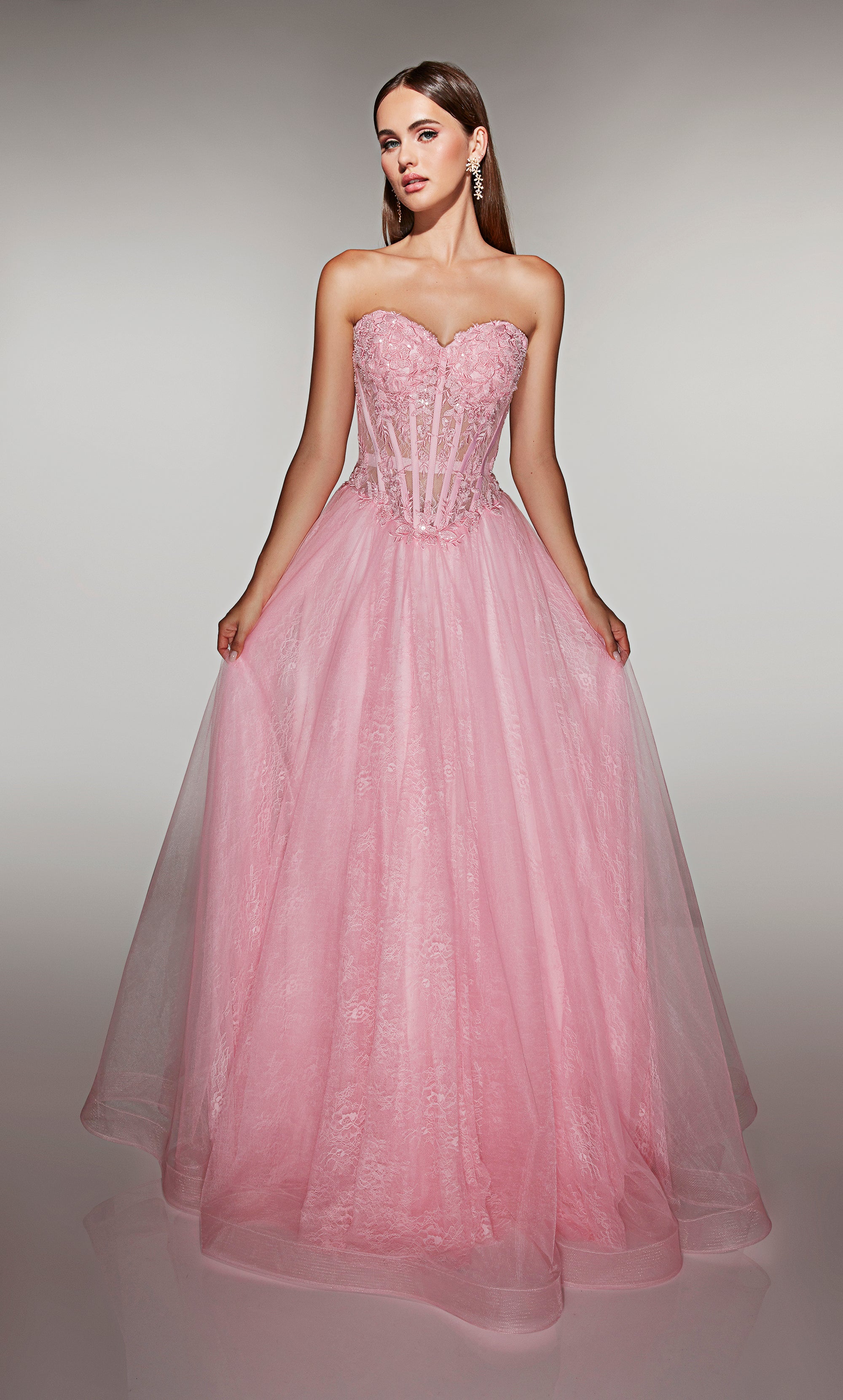 ALYCE Paris 61984 Alyce Long Sweetheart Neckline 80s Inspired A