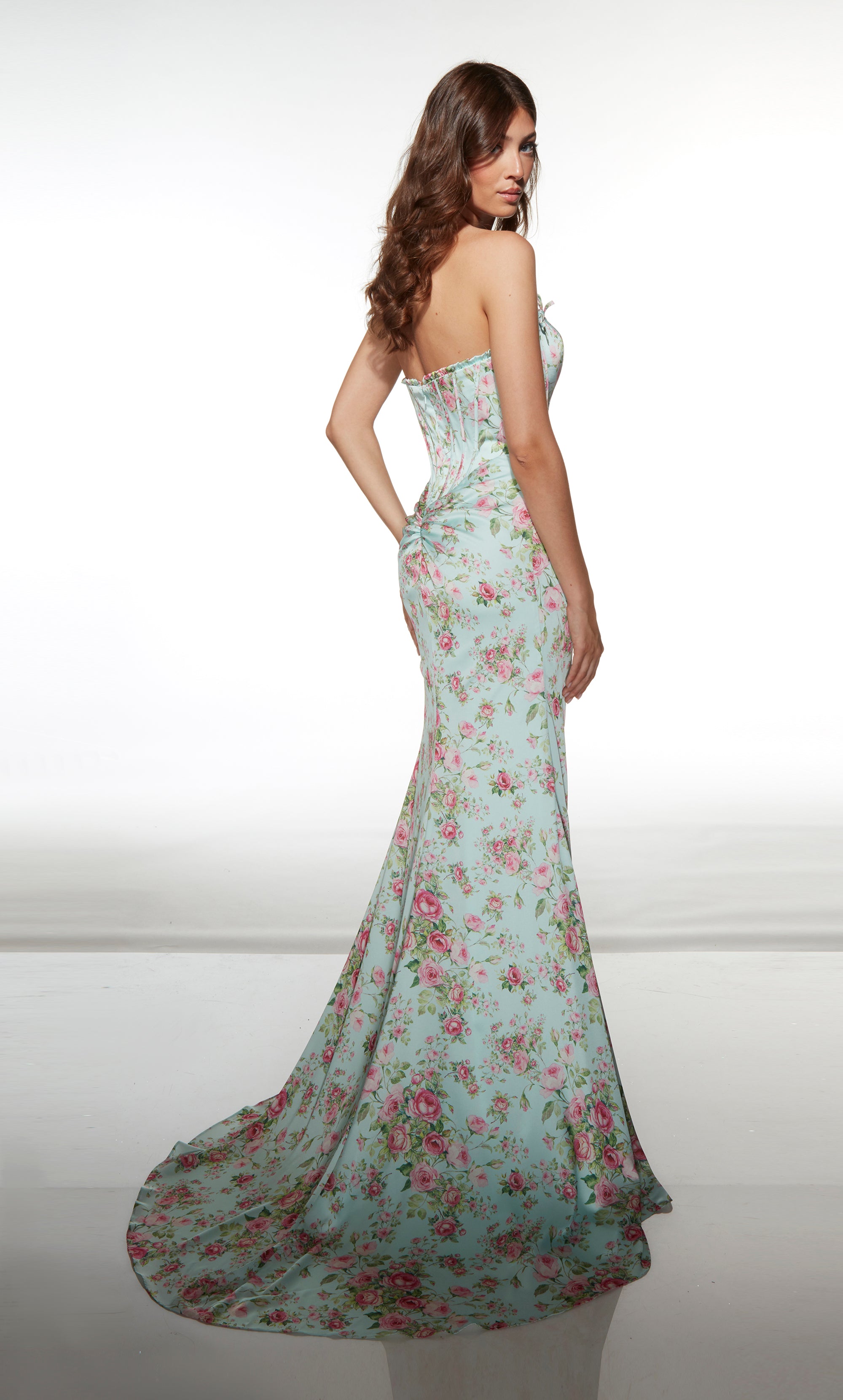 elegant straight dresses Sherri Hill 57006 - Long Satin A-Line Dress - Strapless Design, High Slit, Sheer Sides, Open Back 6 / Red