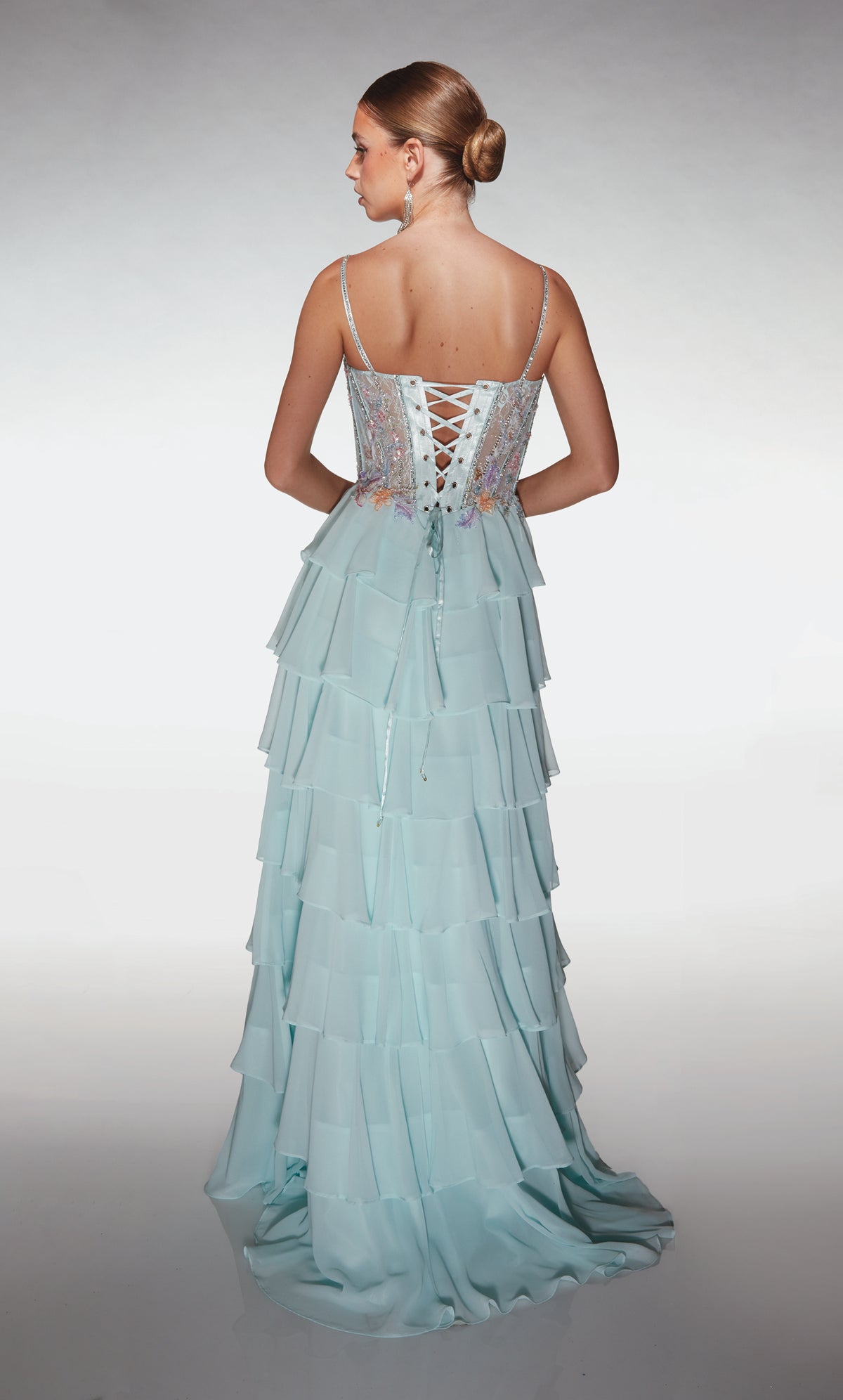 ALYCE Paris 61993 Alyce Long Plunging Neckline Corset A Line Dress