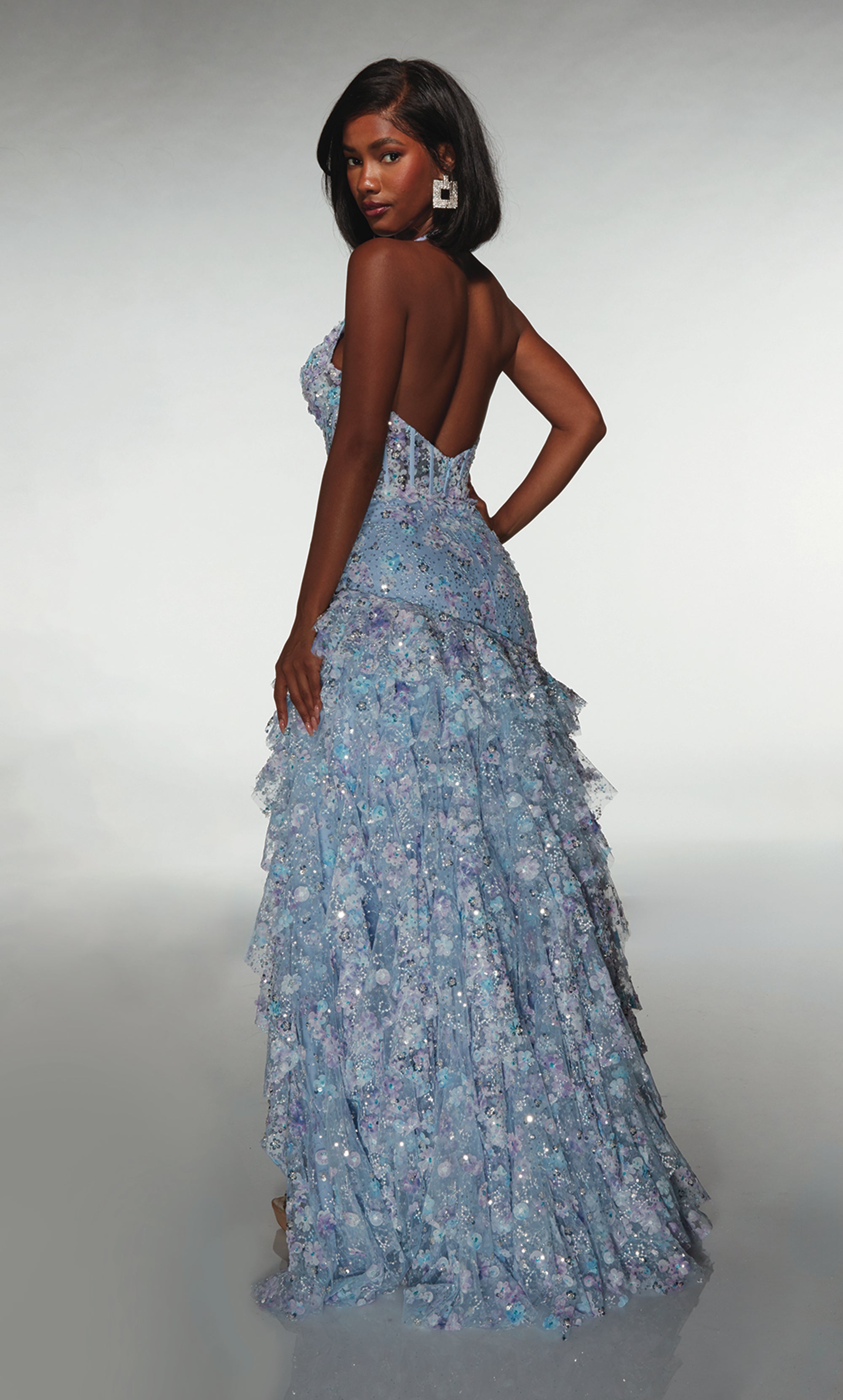 ALYCE Paris 61999 Alyce Long Halter Neckline Corset A Line Dress | ALYCE Paris ALYCE Paris 61999 Alyce Long Halter Neckline Corset A Line Dress | ALYCE Paris