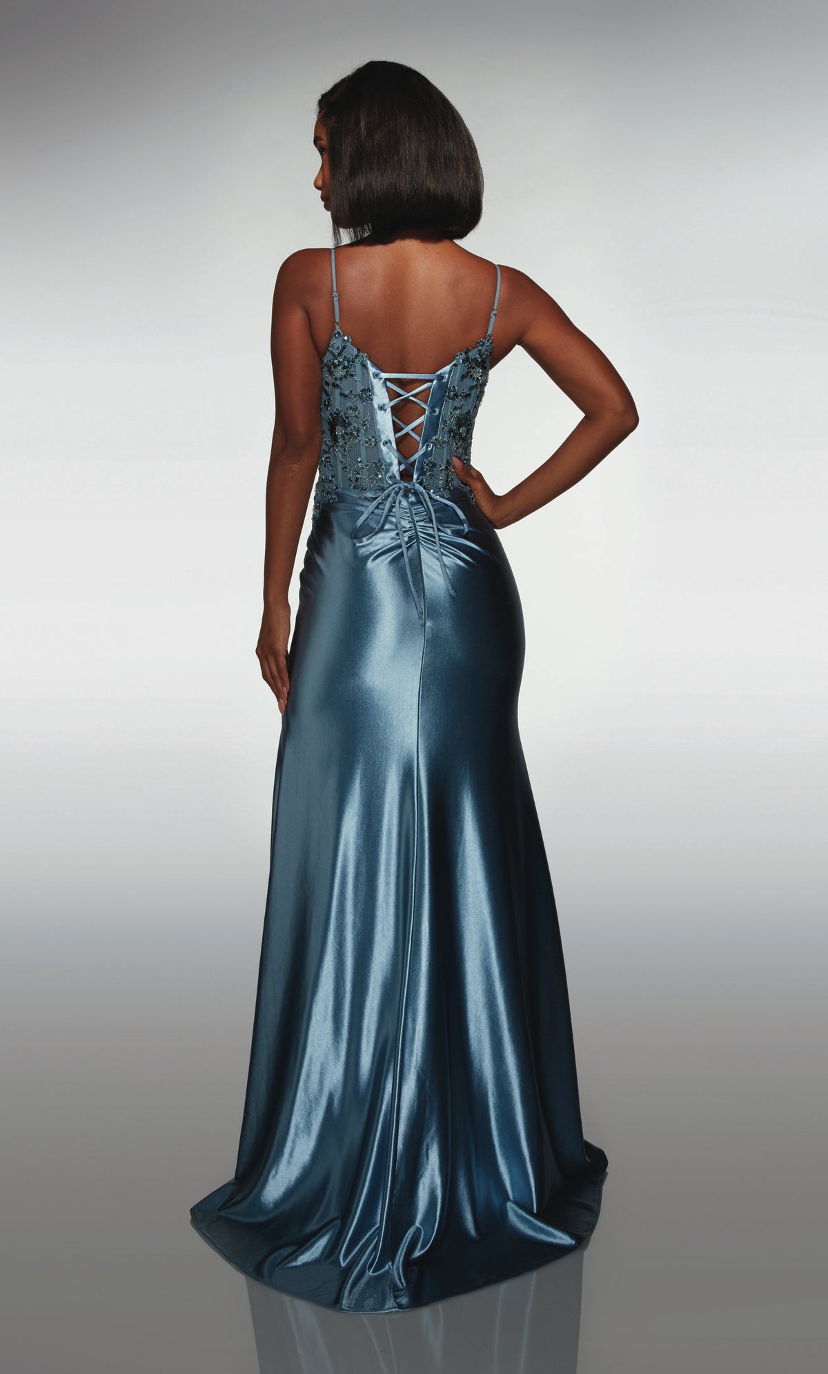 ALYCE Paris 62006 Alyce Long Sweetheart Neckline Slit Straight Dress