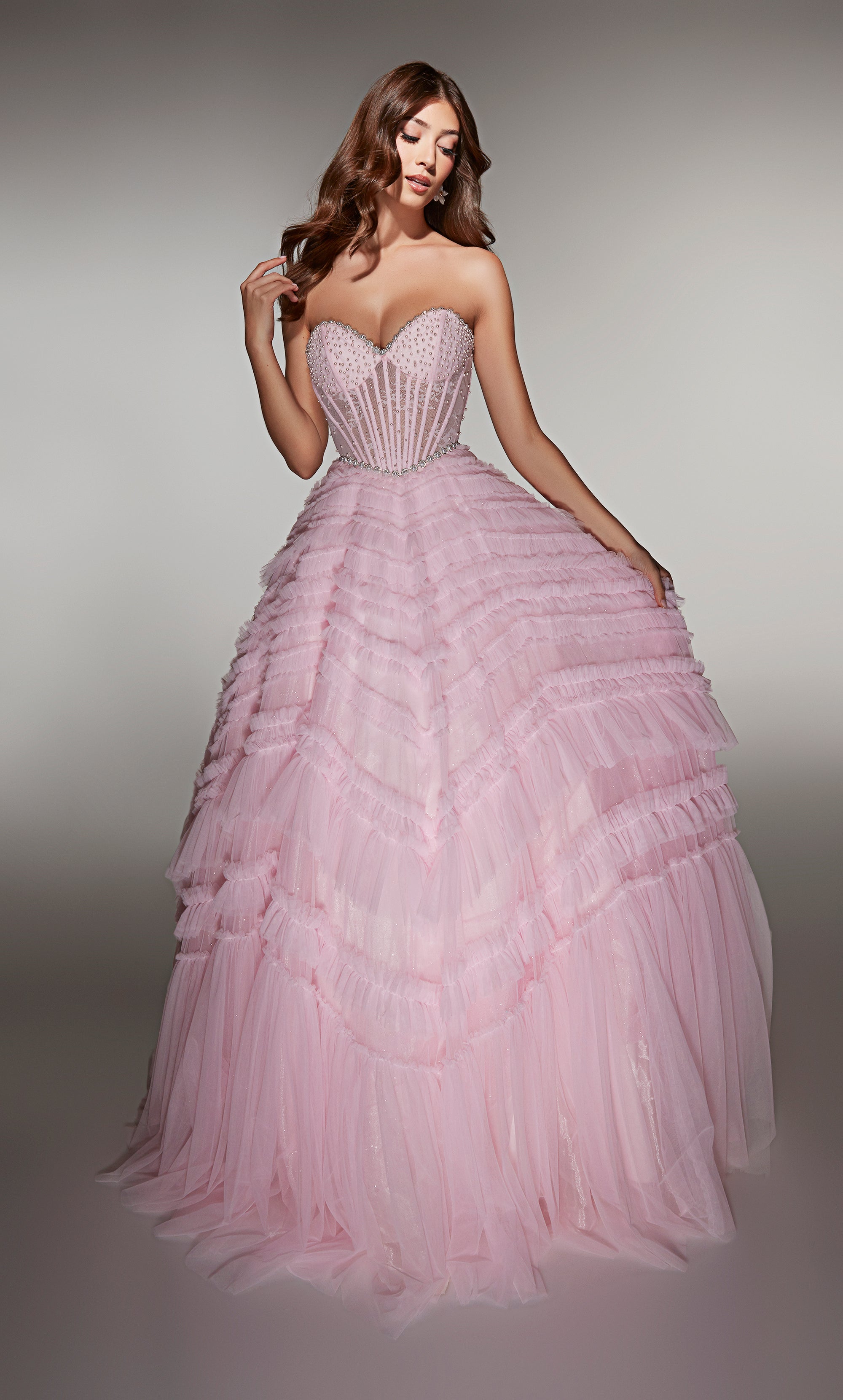ALYCE Paris 62007 Alyce Long Sweatheart Neckline 80s Inspired